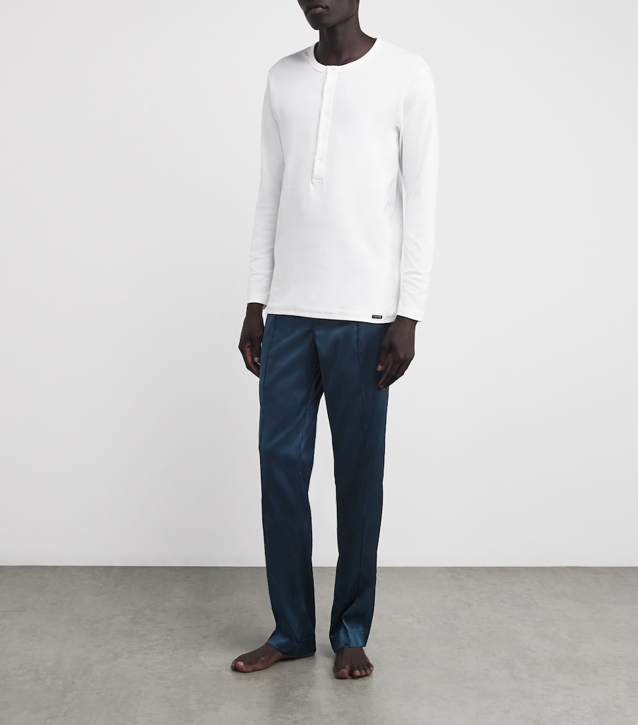 Silk Pyjama Bottoms 429/DEEP OCEAN Image 2