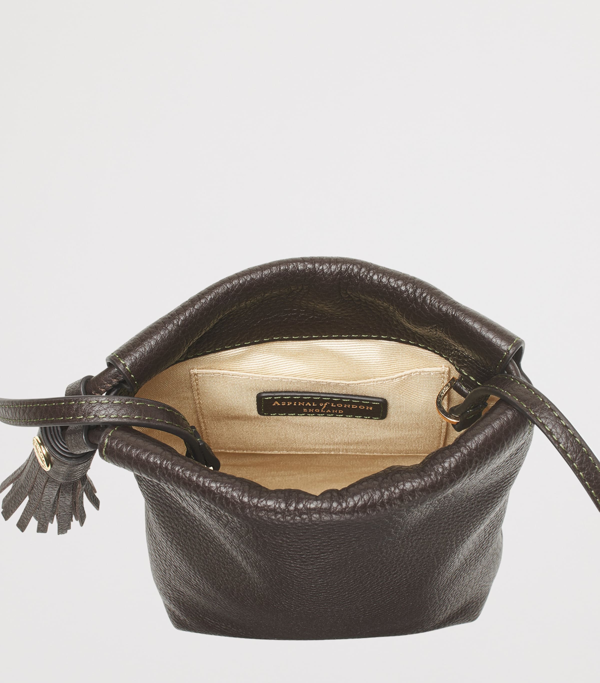 Leather Hudson Cross-Body Pouch Bag DARKBROWN Image 3