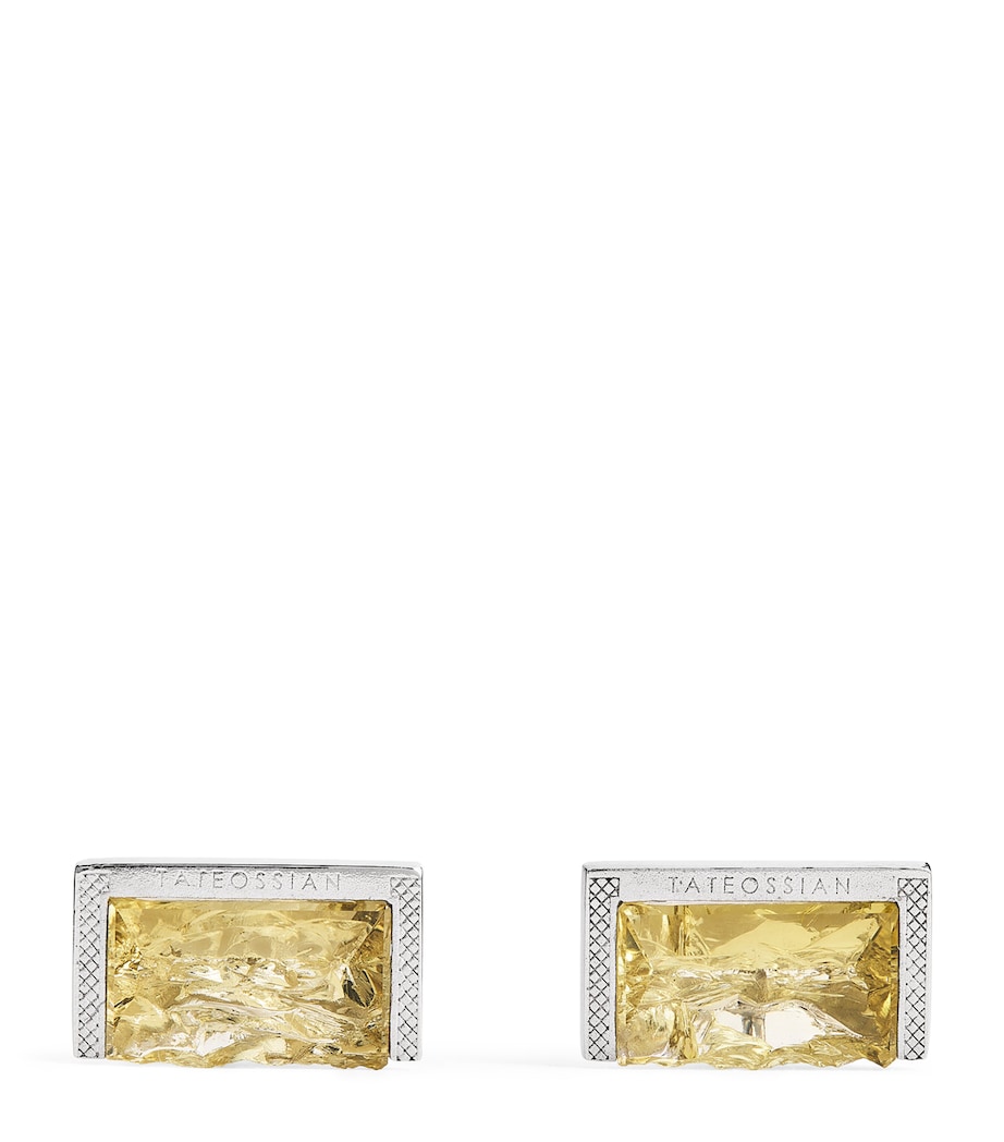 Sterling SIlver Lemon Quartz Cufflinks YELLOW Image 1