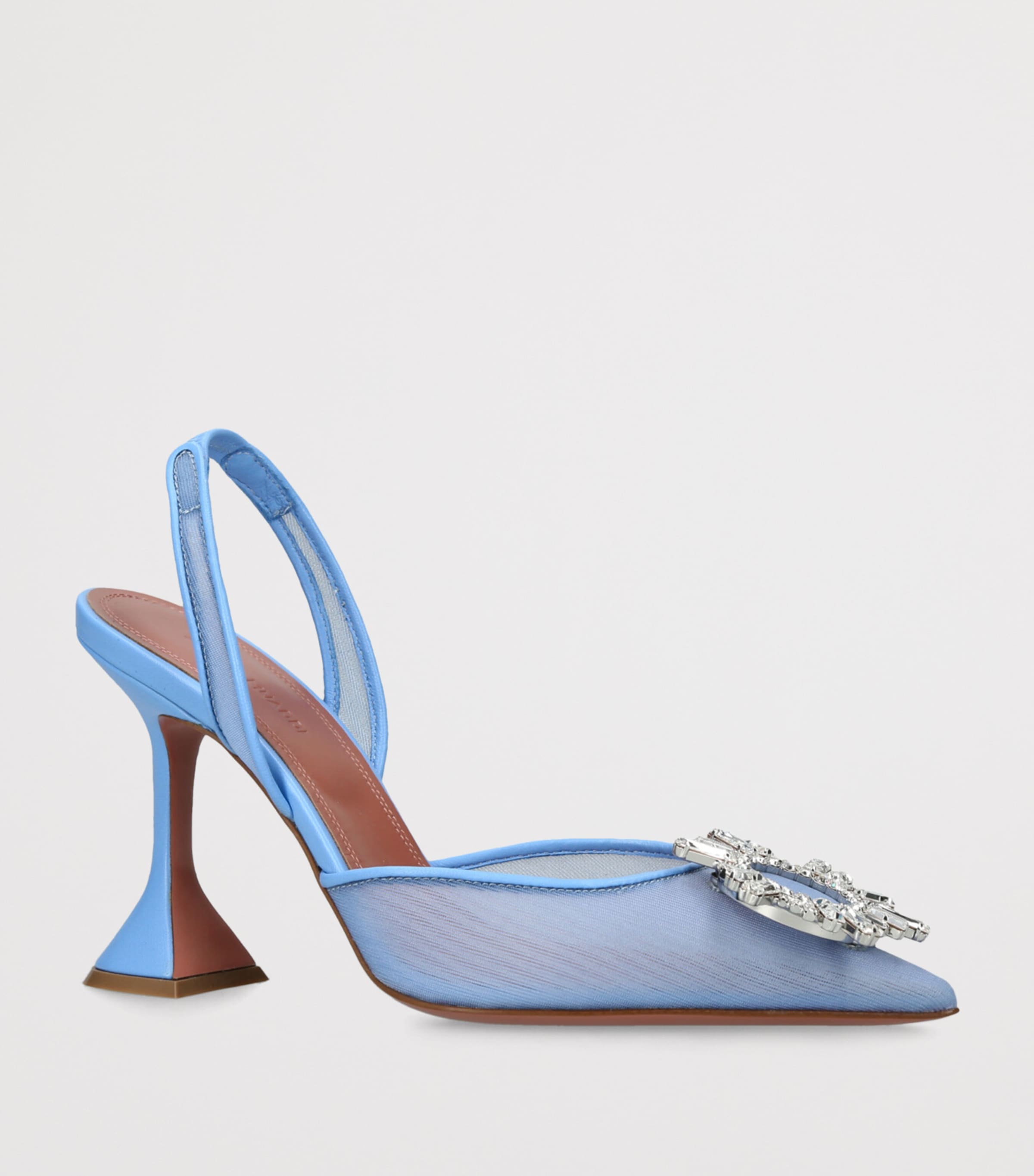 Amina Muaddi Mesh Begum Slingback Pumps 95 Pale Blue Image 3
