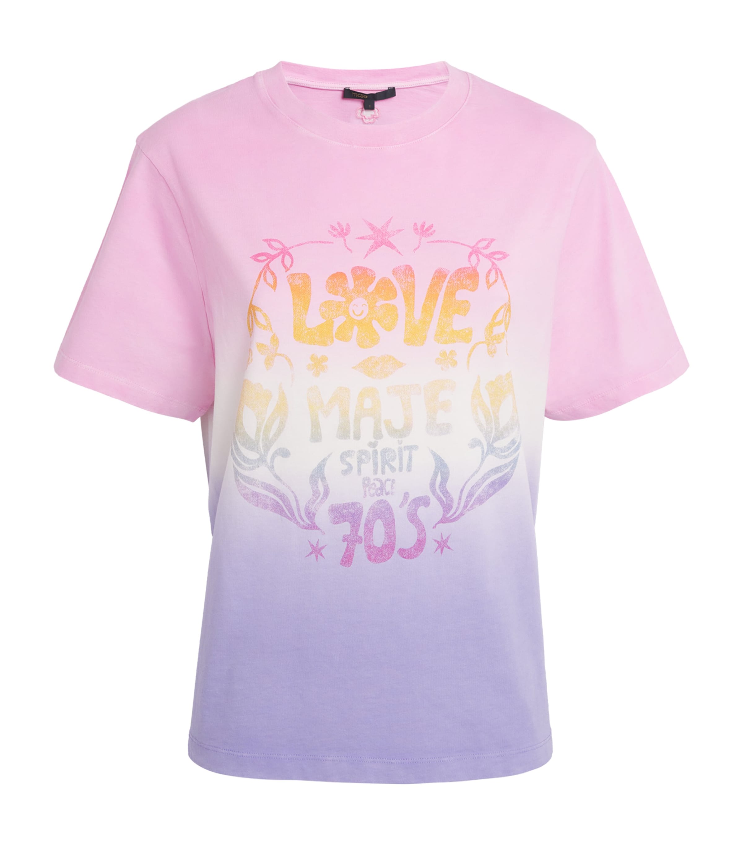 Maje Cotton Tie-dye T-shirt In Pink