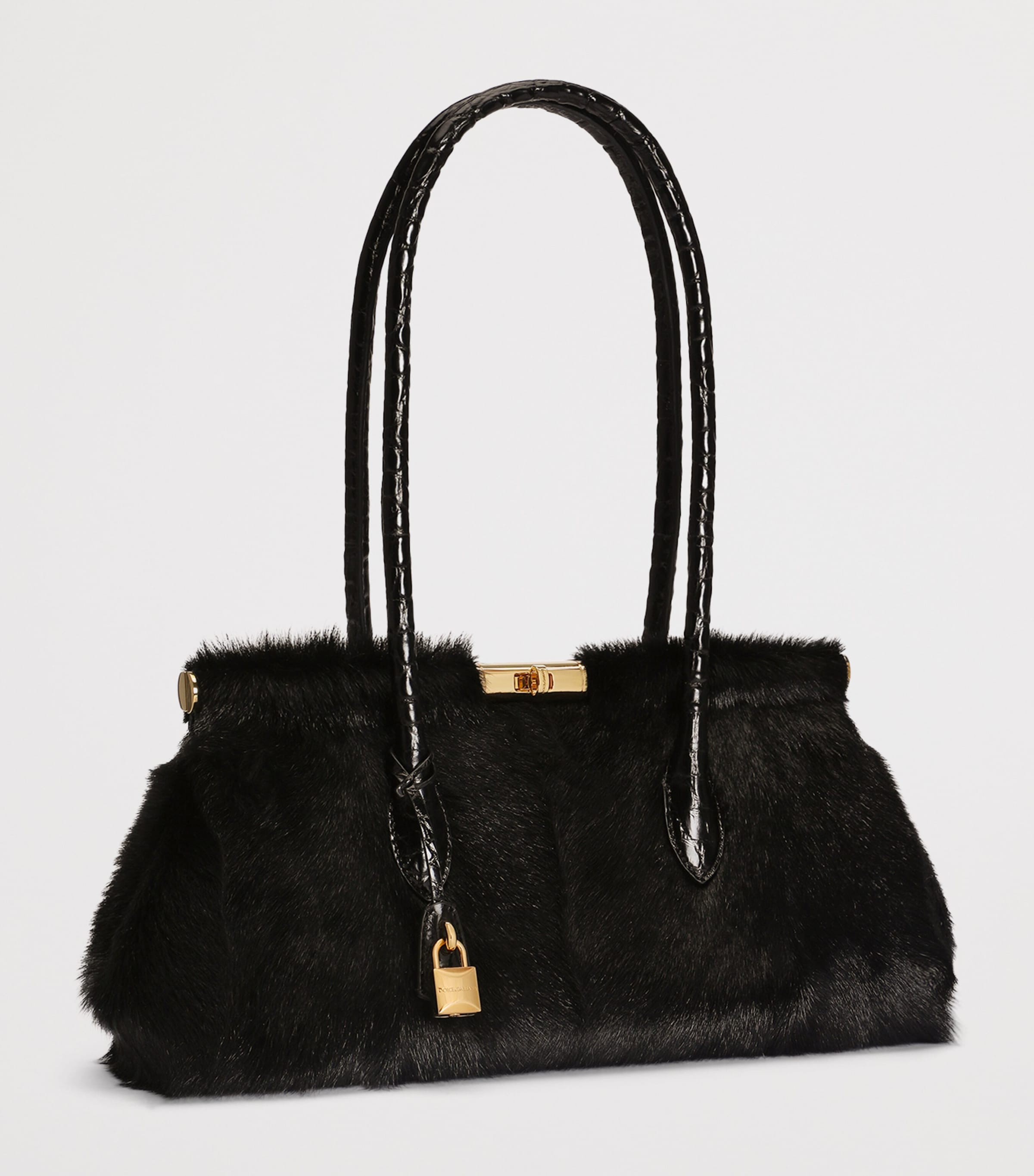 Dolce&Gabbana Goat Fur Marlene Top-Handle Bag Black/bla Image 2