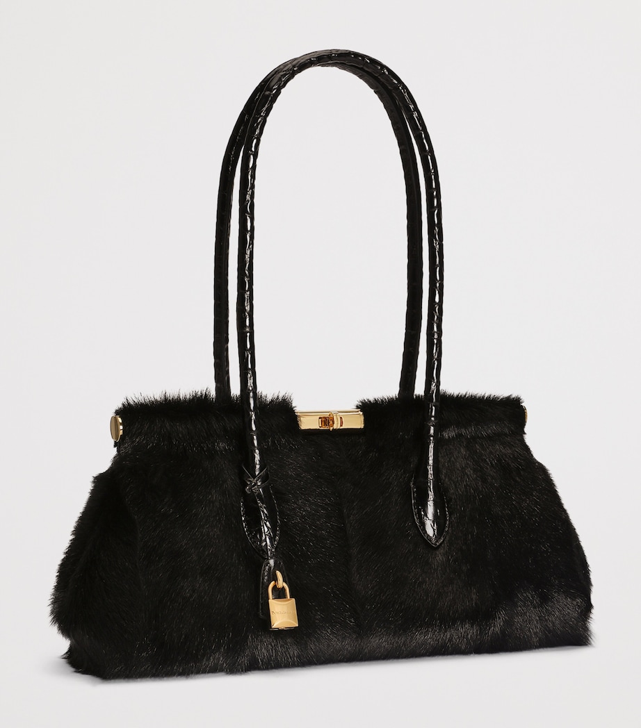 Dolce&Gabbana Goat Fur Marlene Top-Handle Bag Black/bla Image 2
