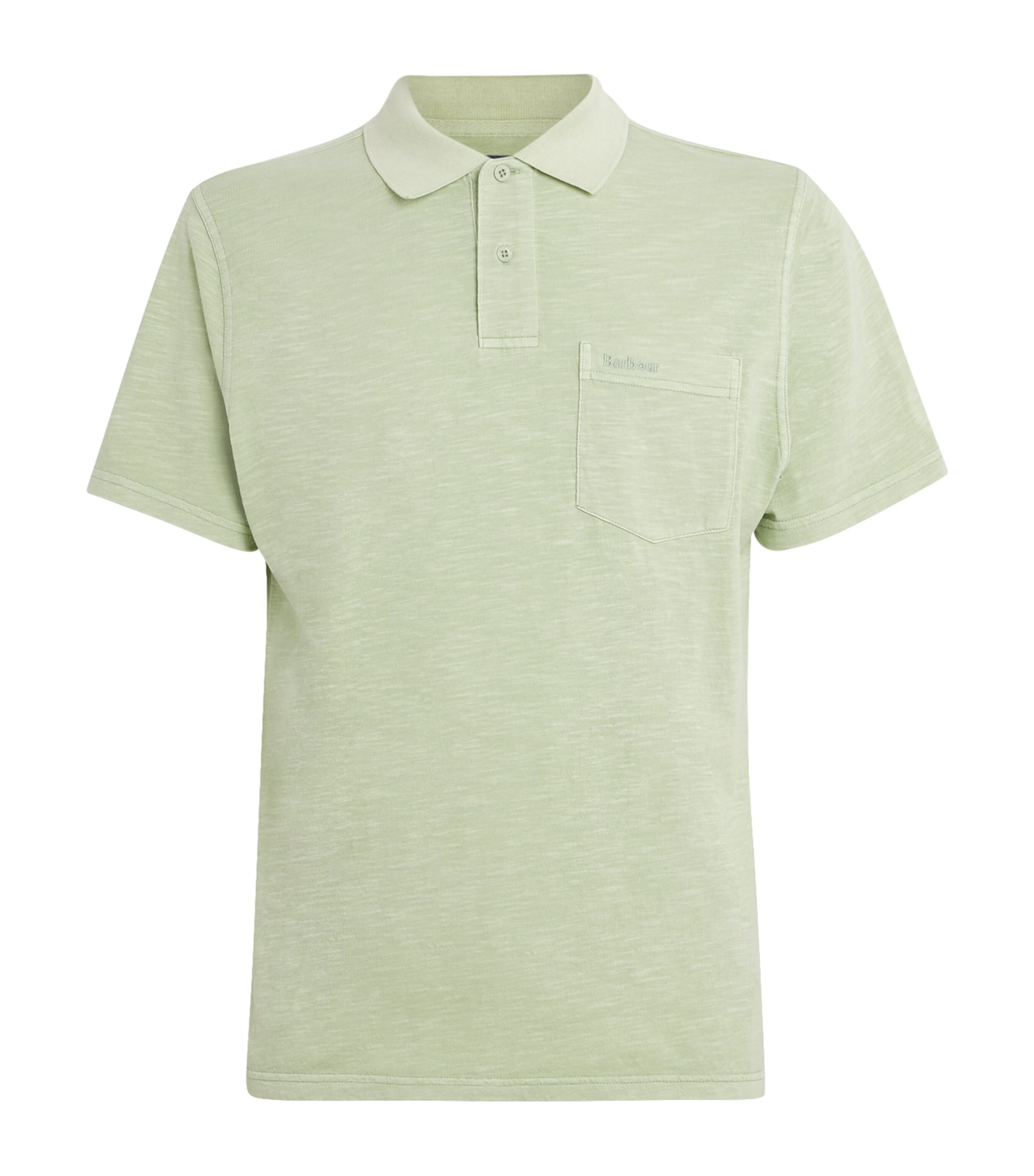 Barbour Cotton Slub Polo Shirt In Green