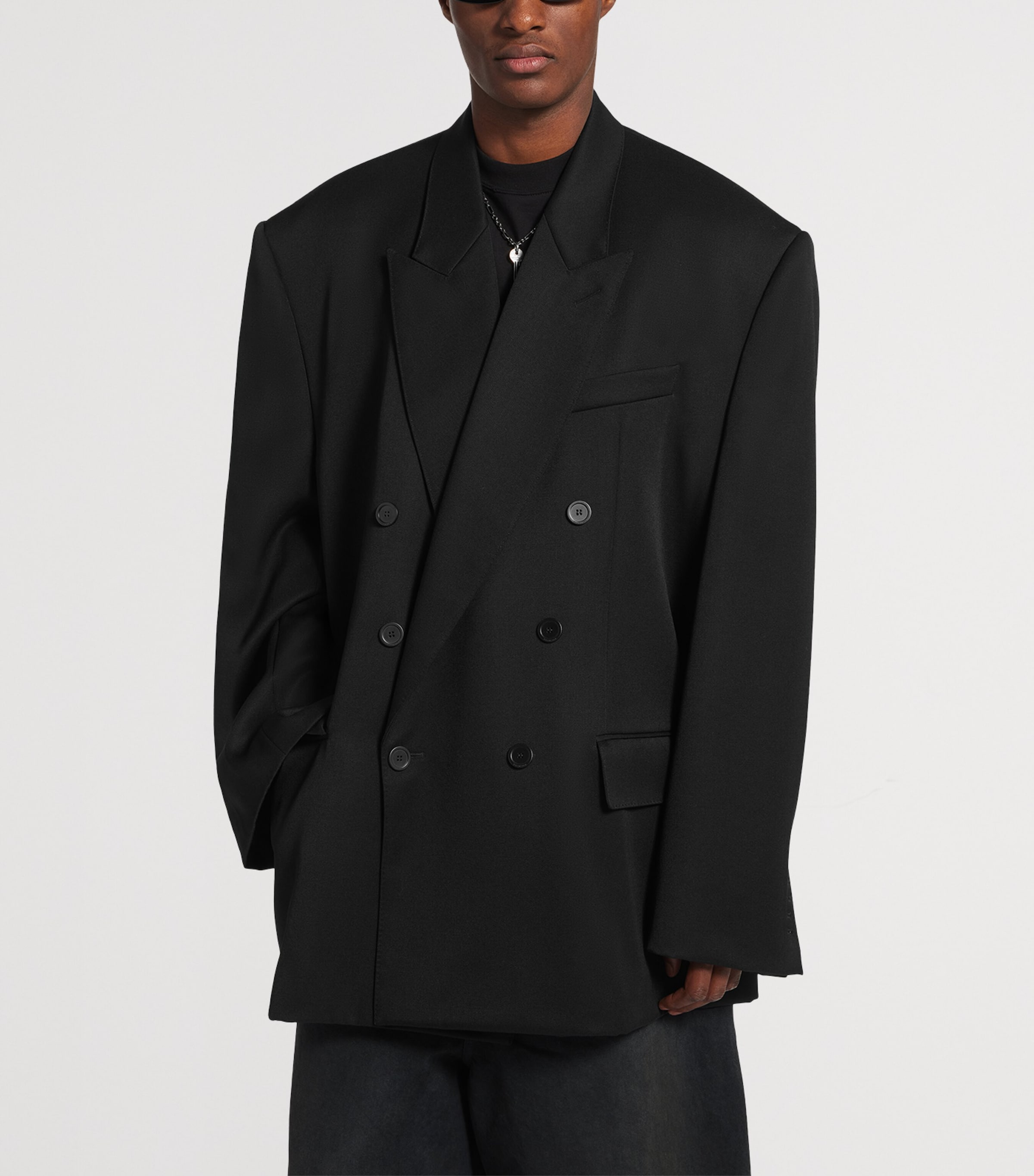 Balenciaga Black Wool Oversized Too Far Blazer | Harrods US