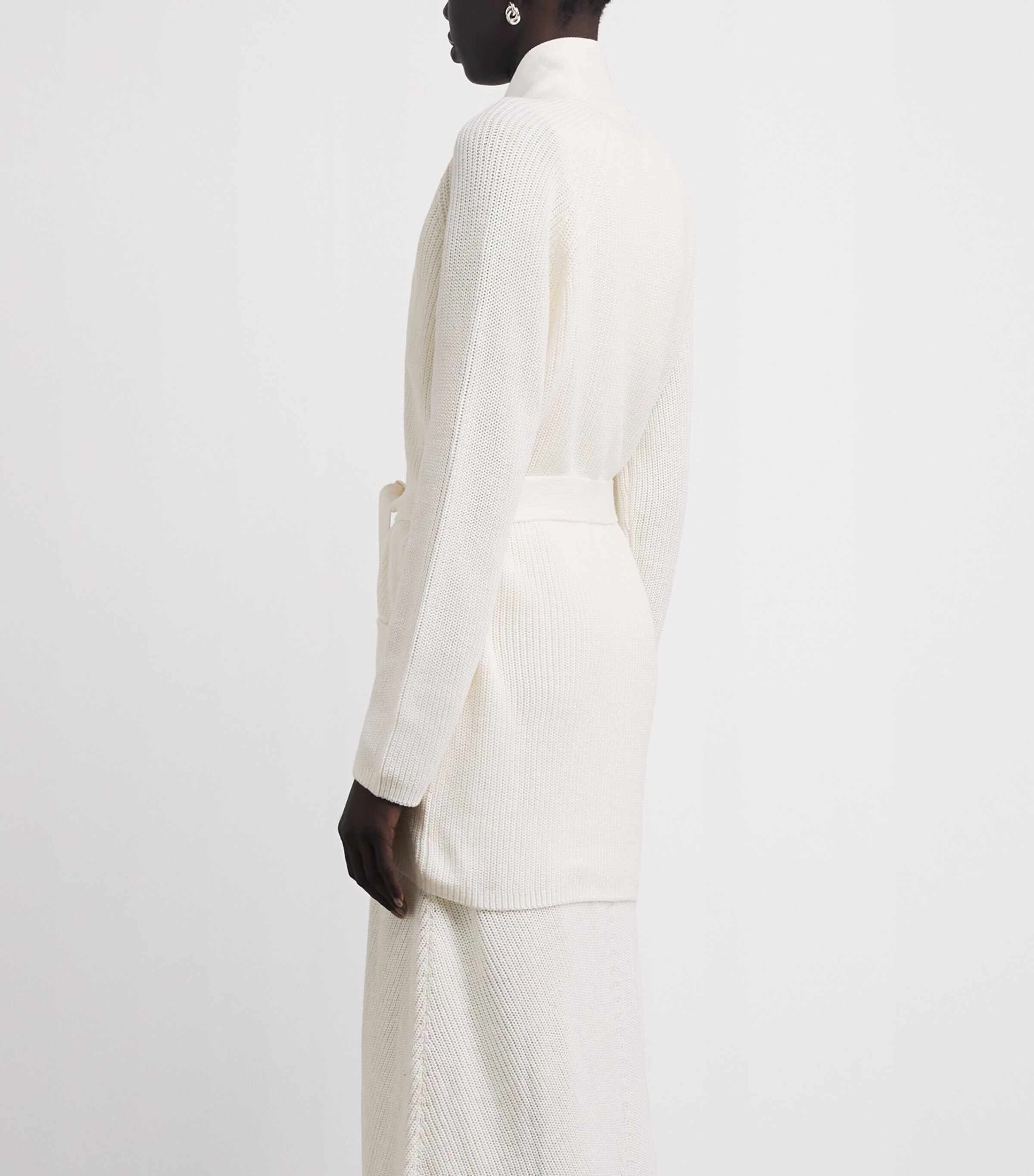 Falke Womens Knitted Tie Cardigan Off White Image 5