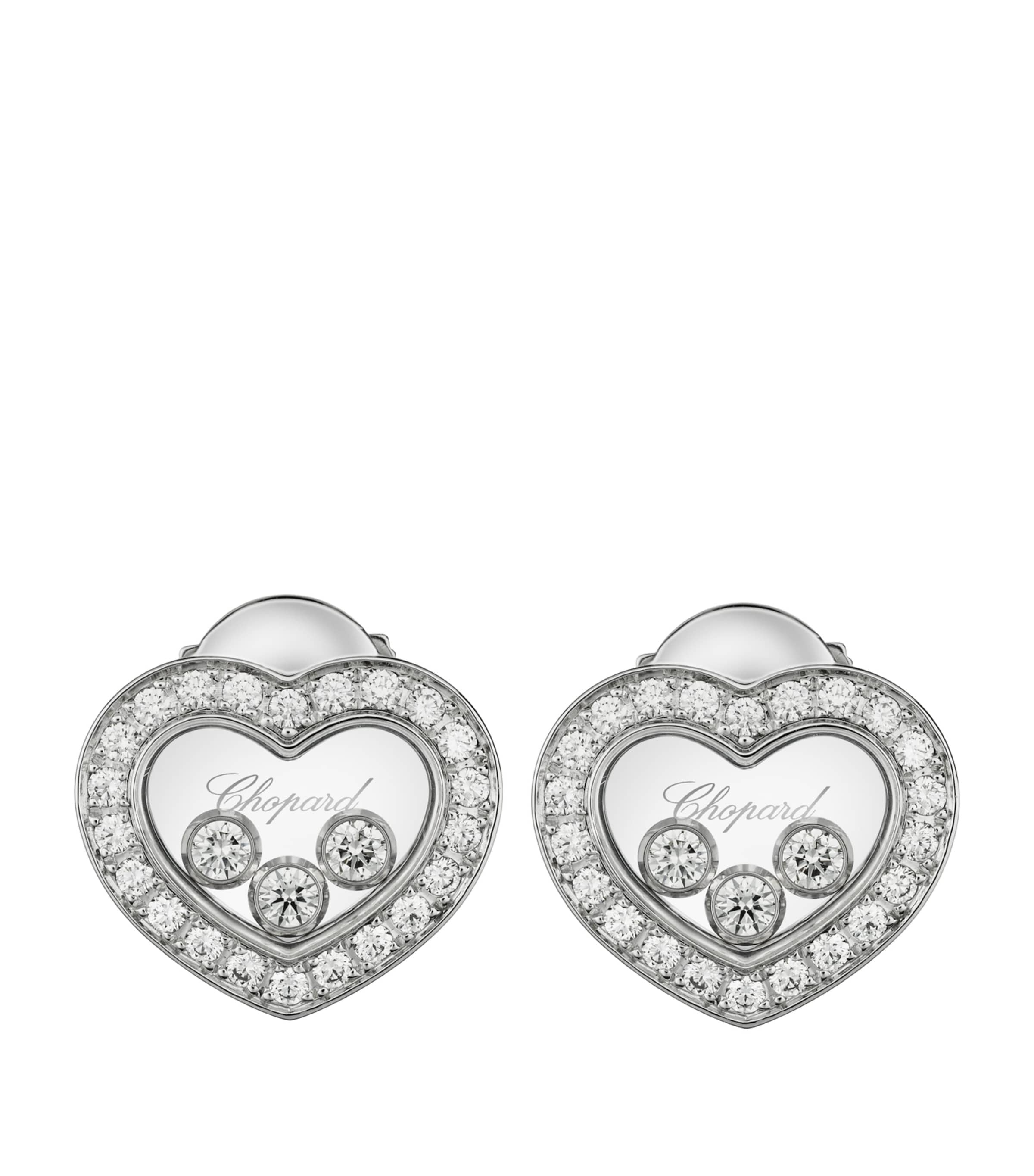 Chopard White Gold And Diamond Happy Diamonds Stud Earrings In Metallic