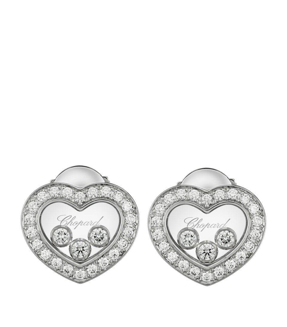 White Gold and Diamond Happy Diamonds Stud Earrings
