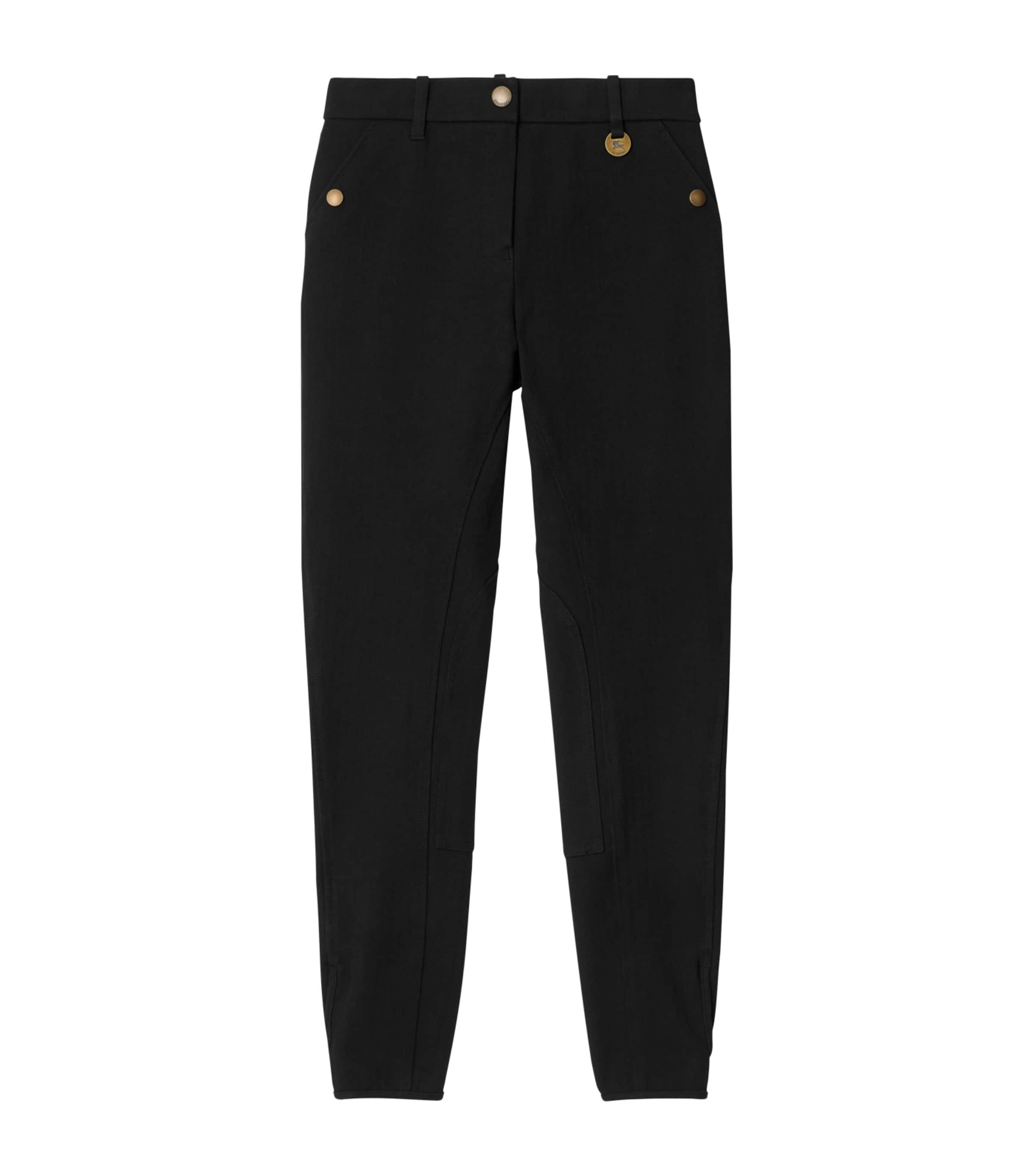 Burberry Stretch Cotton Herringbone Jodhpurs In Black