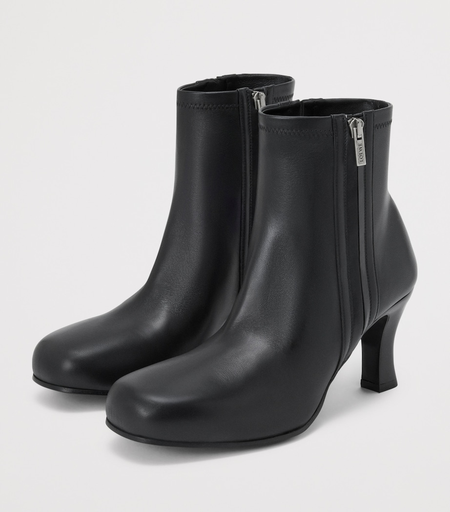 Leather Bobine Ankle Boots 75 BLACK Image 3
