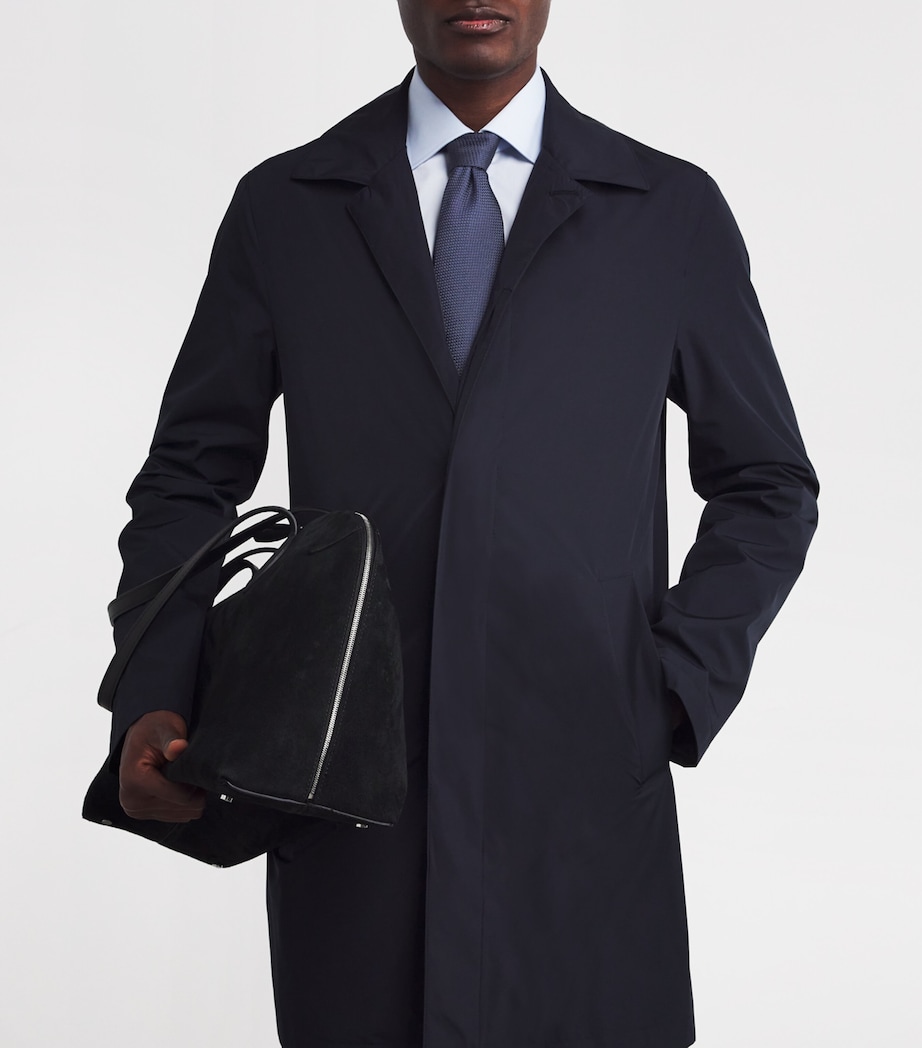 Silk Geometric Jacquard Tie 16 BLUE NAVY Image 2