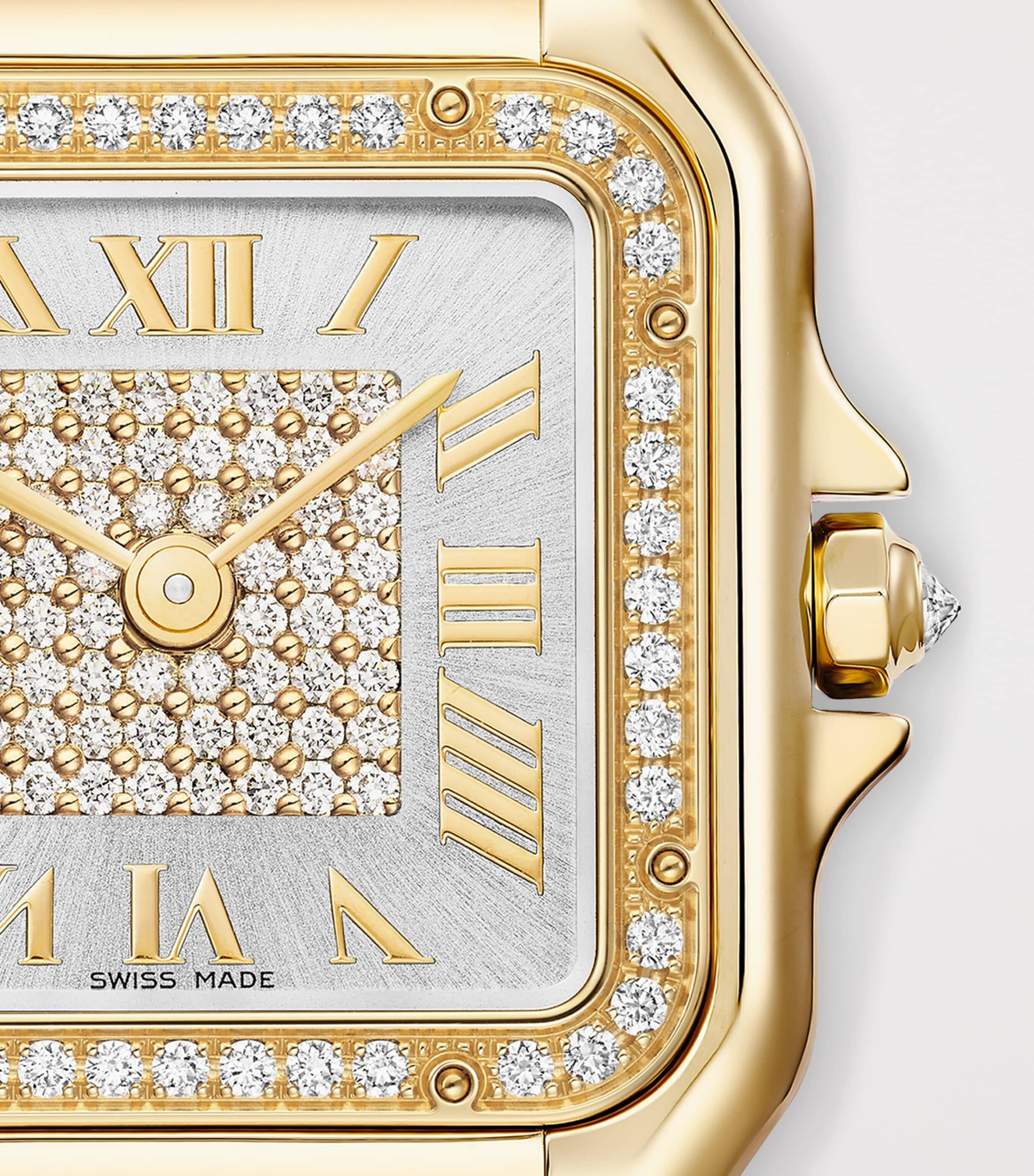 Cartier Medium Yellow Gold and Diamond Panthère de Cartier Watch 27mm Silvered Image 8