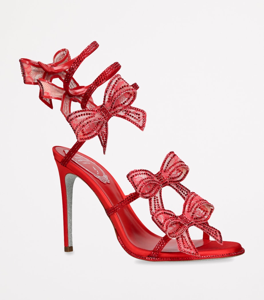 Satin Bow-Embellished Sandals 105 RED Image 3
