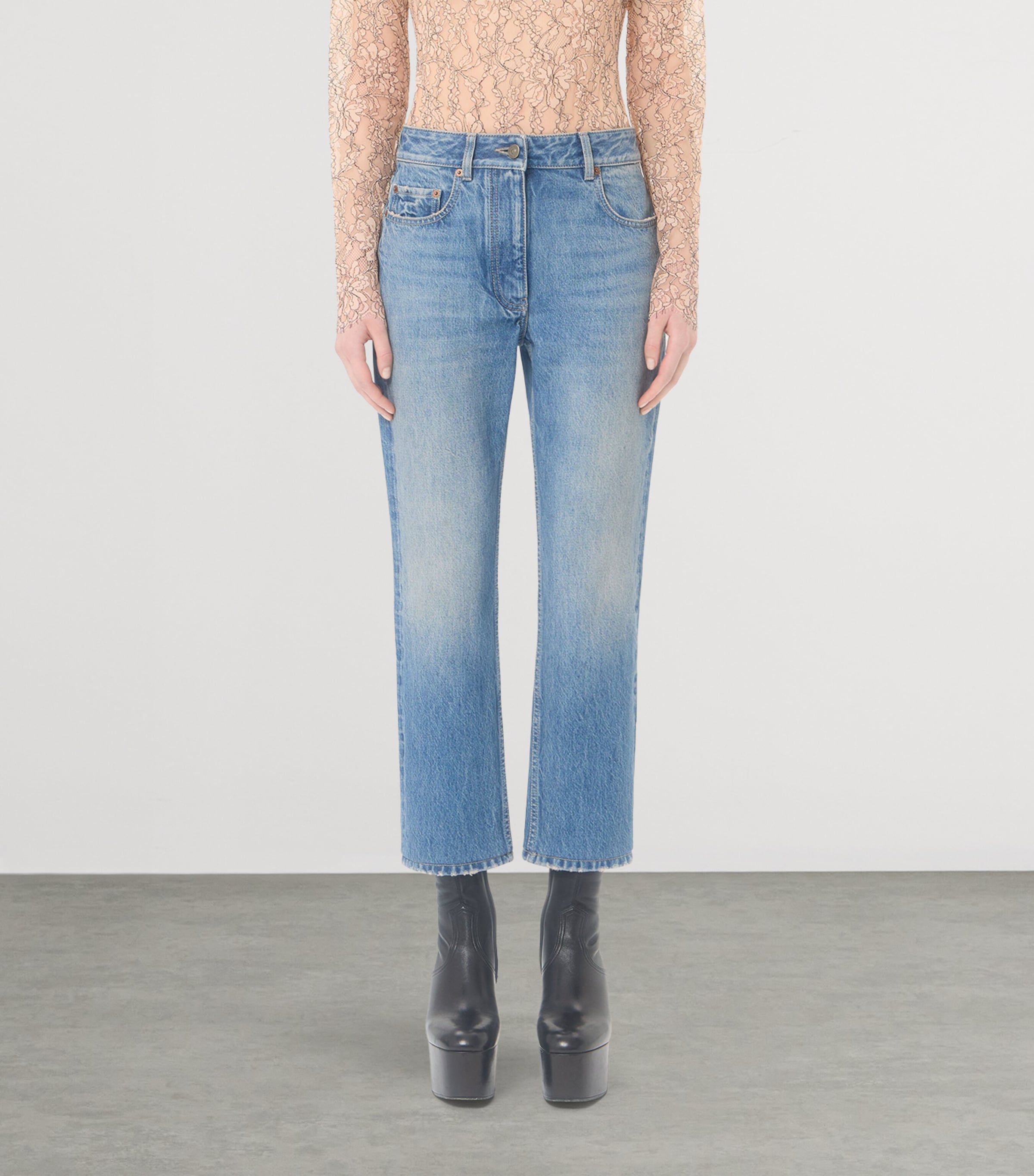 Valentino Womens Cropped Straight Jeans Image 3