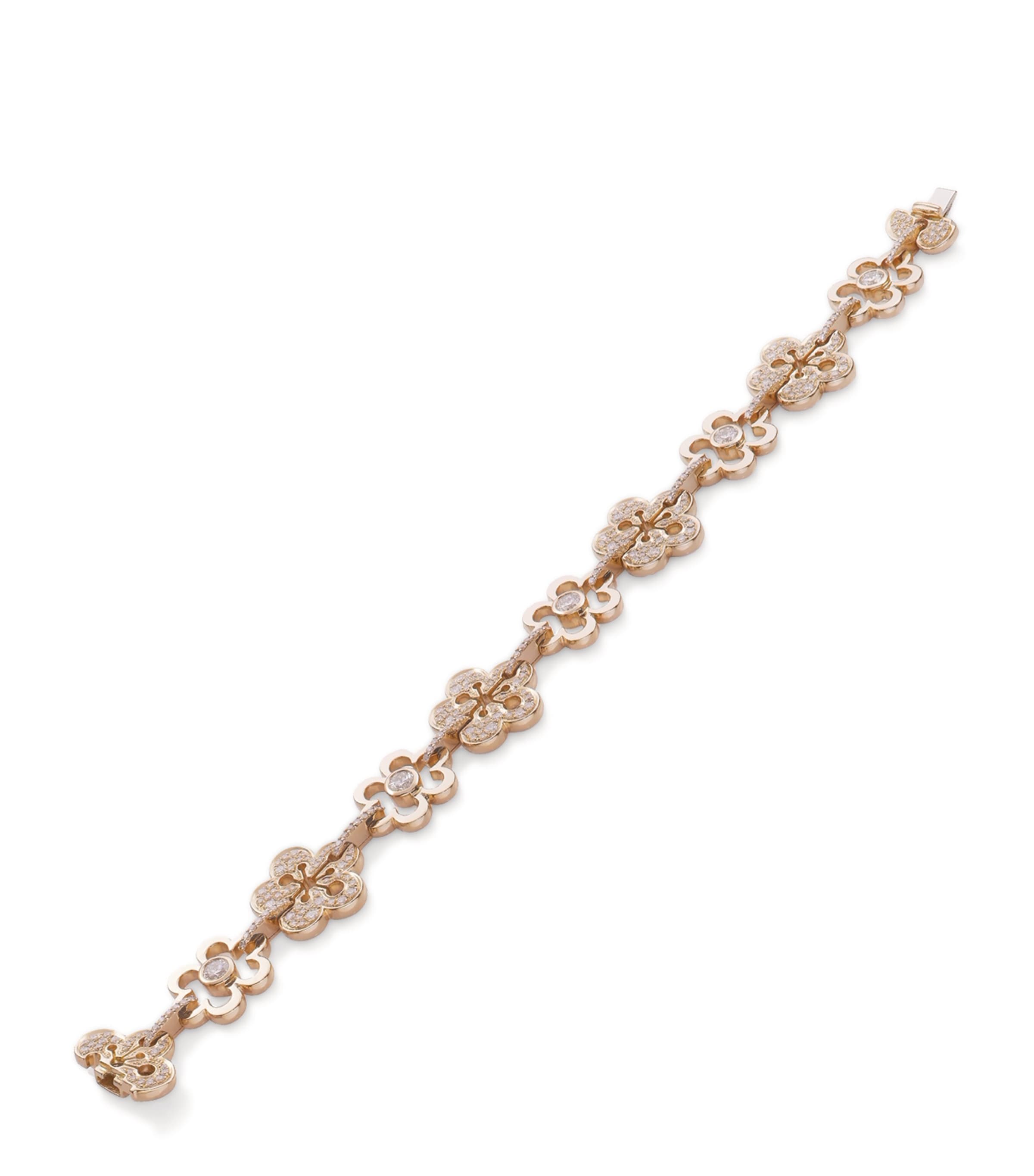 Boodles Rose Gold And Diamond Large Blossom Bracelet