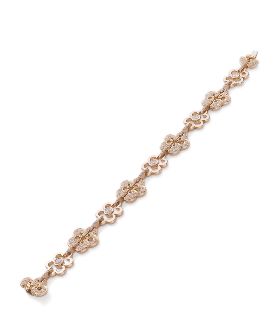 Rose Gold and Diamond Large Blossom Bracelet ROSE GOLD Image 1