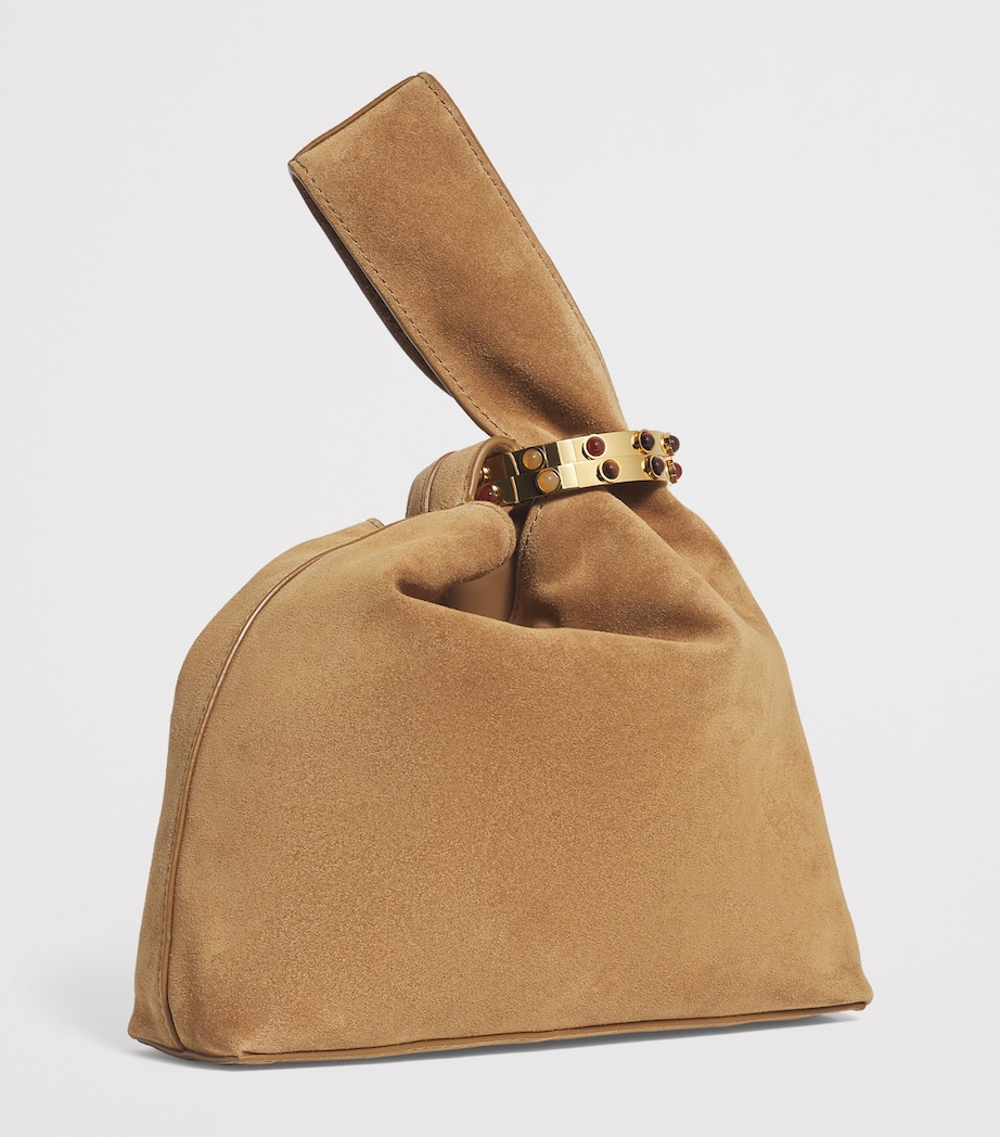 Suede Embellished Swing Clutch Bag ACORN Image 3