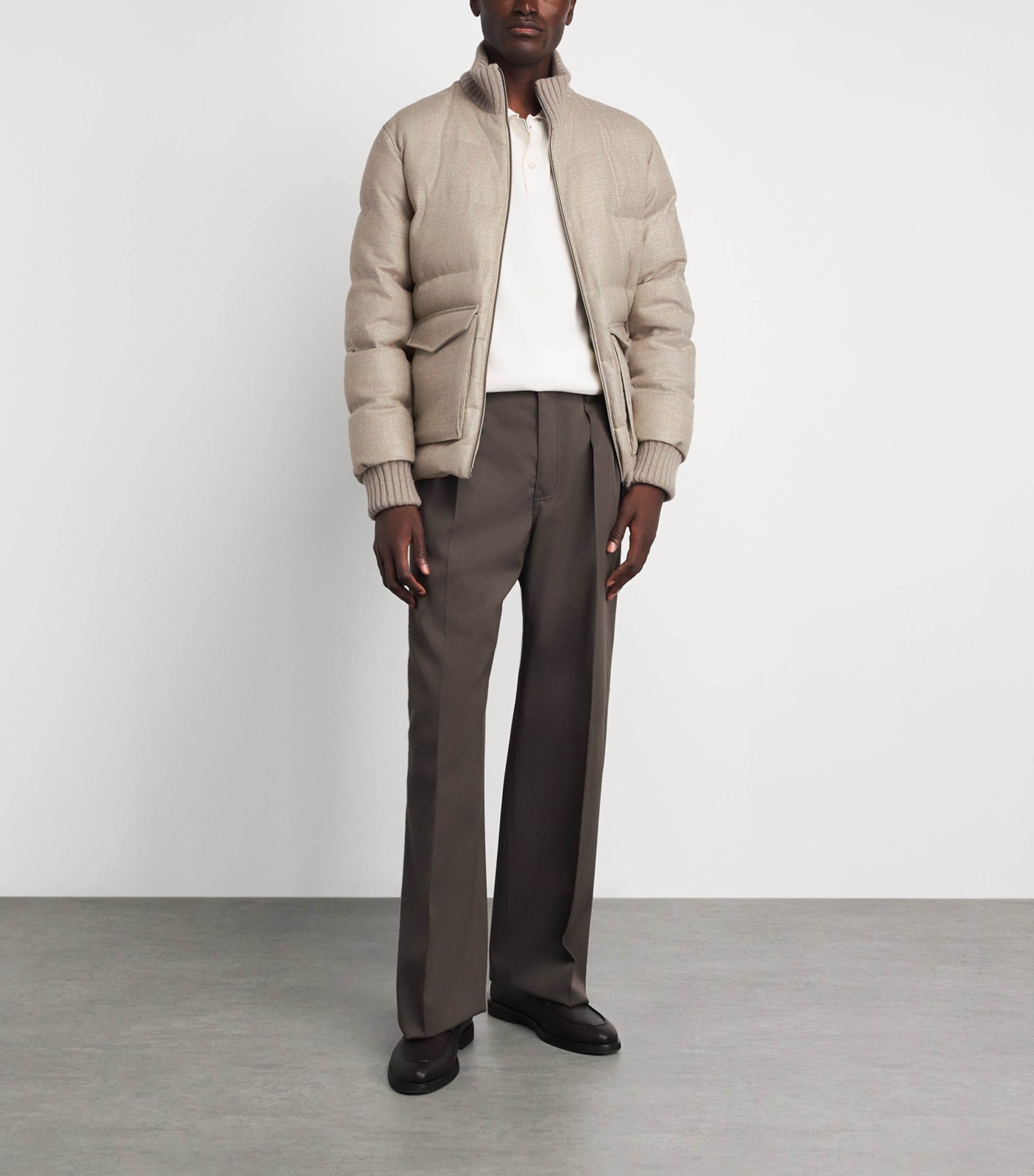 Herno Mens Virgin Wool-Silk Down Jacket Chantilly Image 2