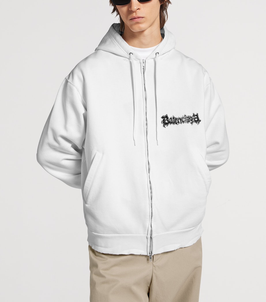 Balenciaga Mens Cotton Salon De Couture Zip-Up Hoodie Image 5