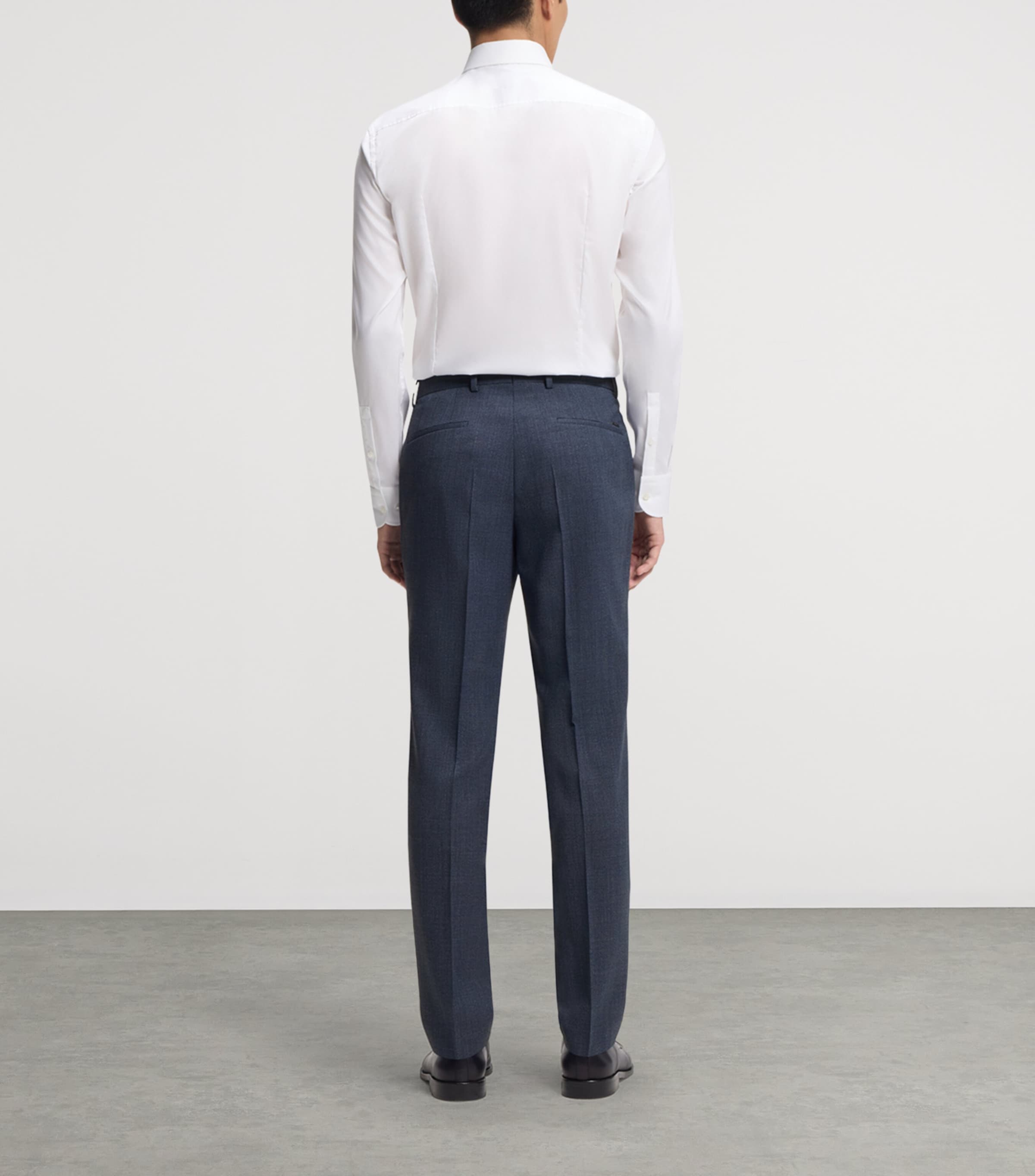 BOSS Mens Stretch-Wool Slim Trousers Image 3