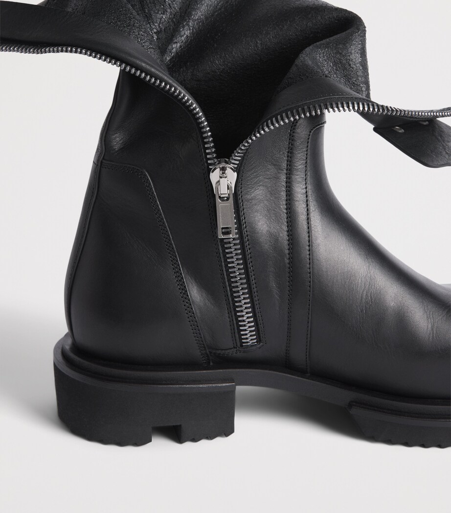 Rick Owens Leather Creeper Gabe Ankle Boots Black Image 7