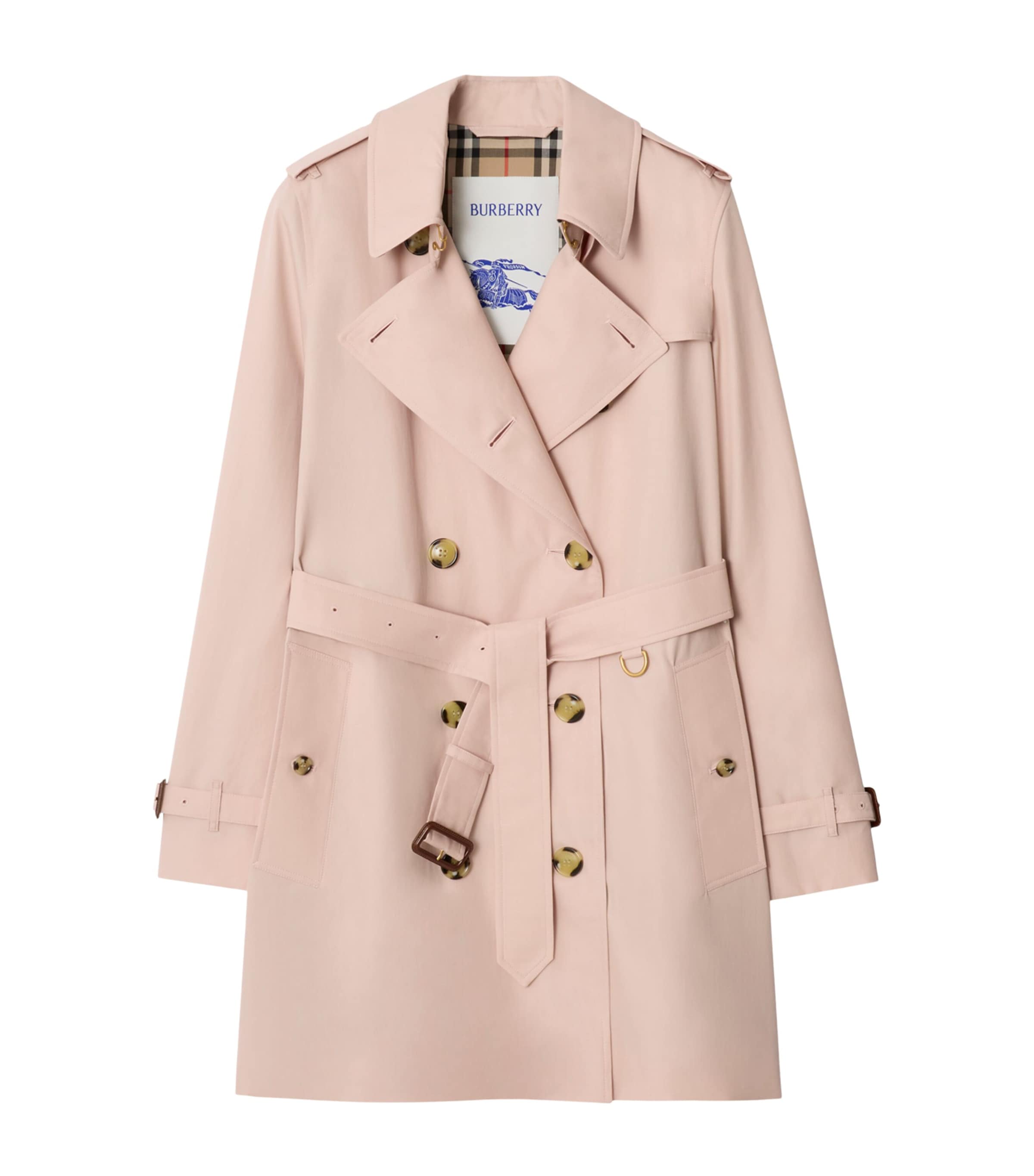 Burberry Pink Tropical Gabardine Kensington Trench Coat | Harrods US