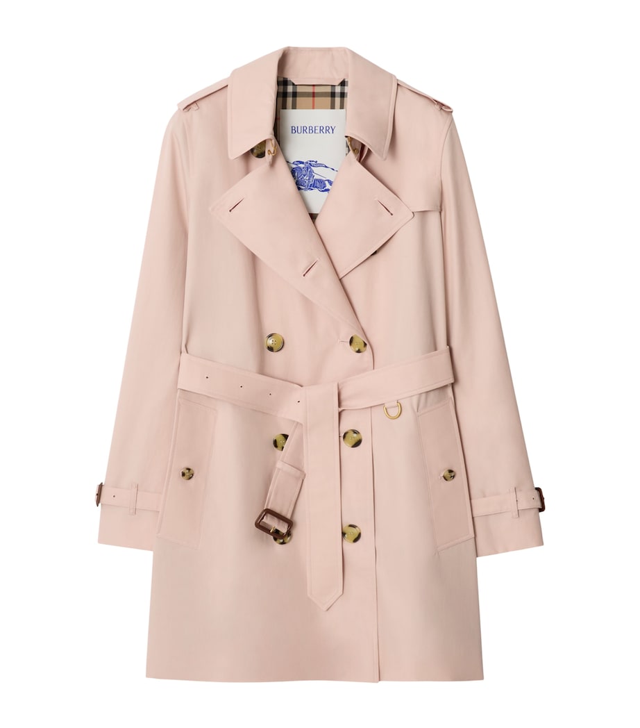 Tropical Gabardine Kensington Trench Coat PALE SUGAR PINK Image 1