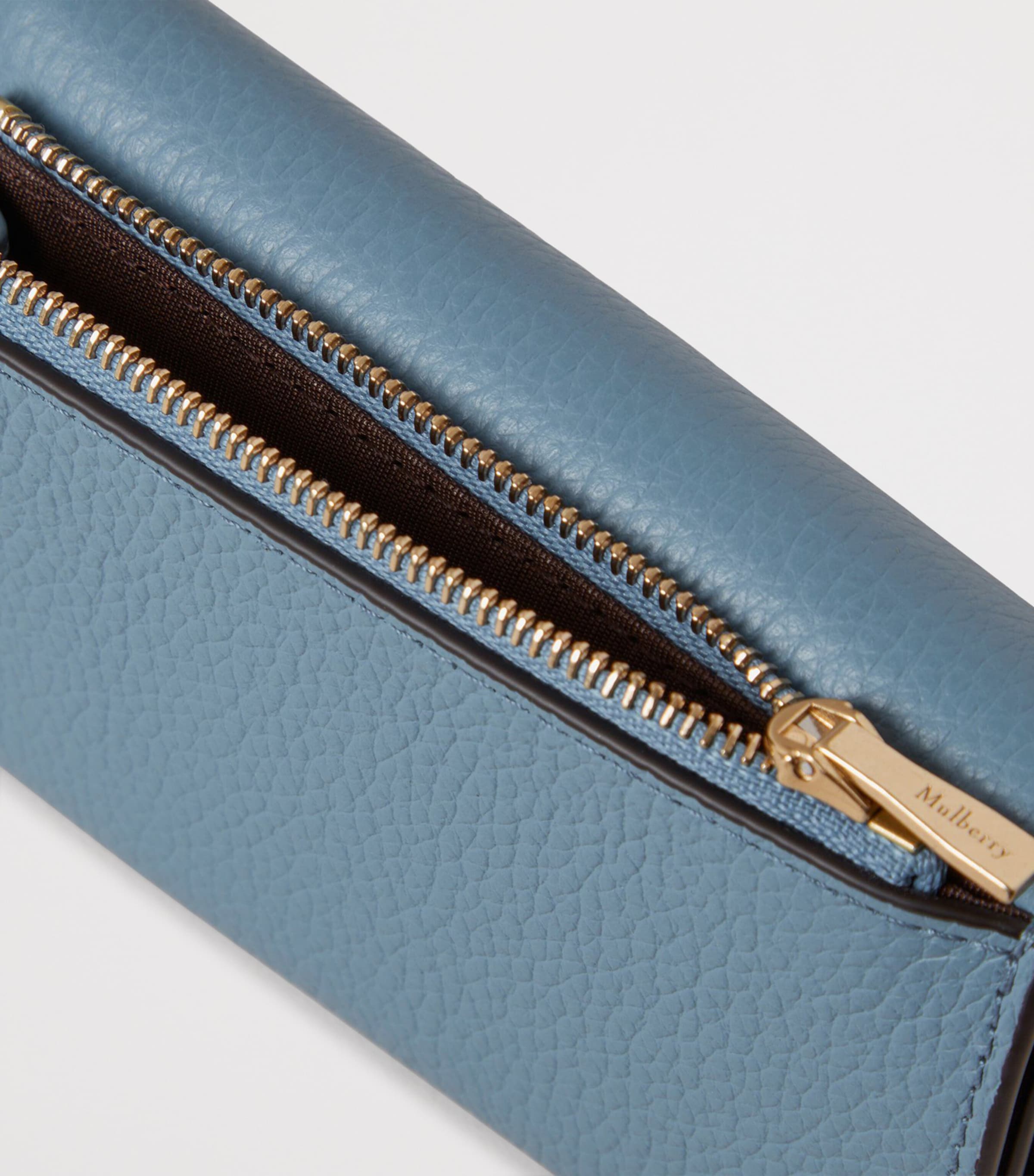 Mulberry Leather Darley Folded Wallet Brighton Blue Image 3