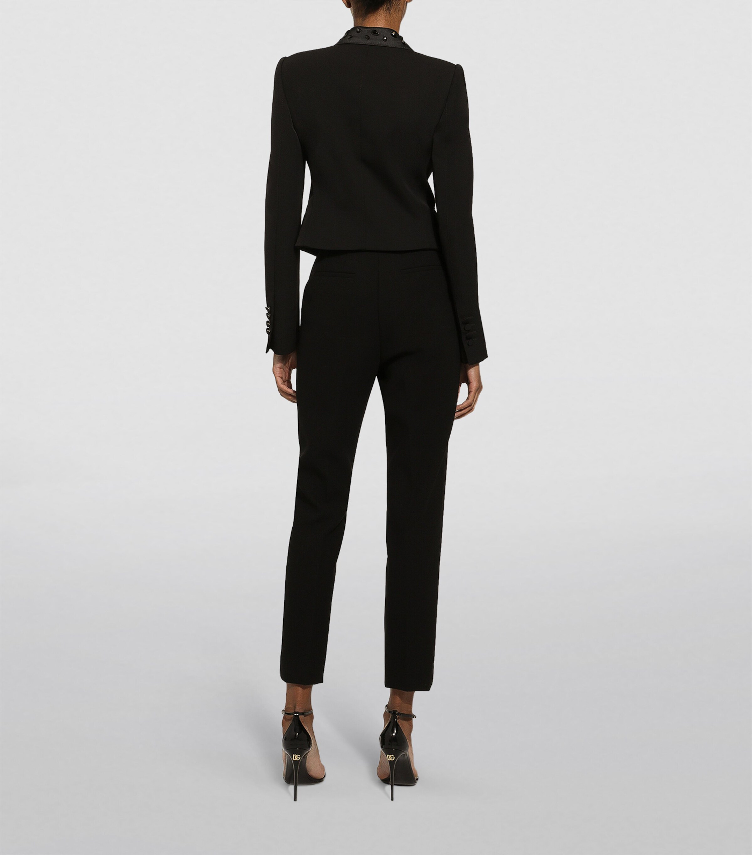 Virgin Wool-Blend Embellished Cropped Blazer S8400-EMBROIDERED Image 5