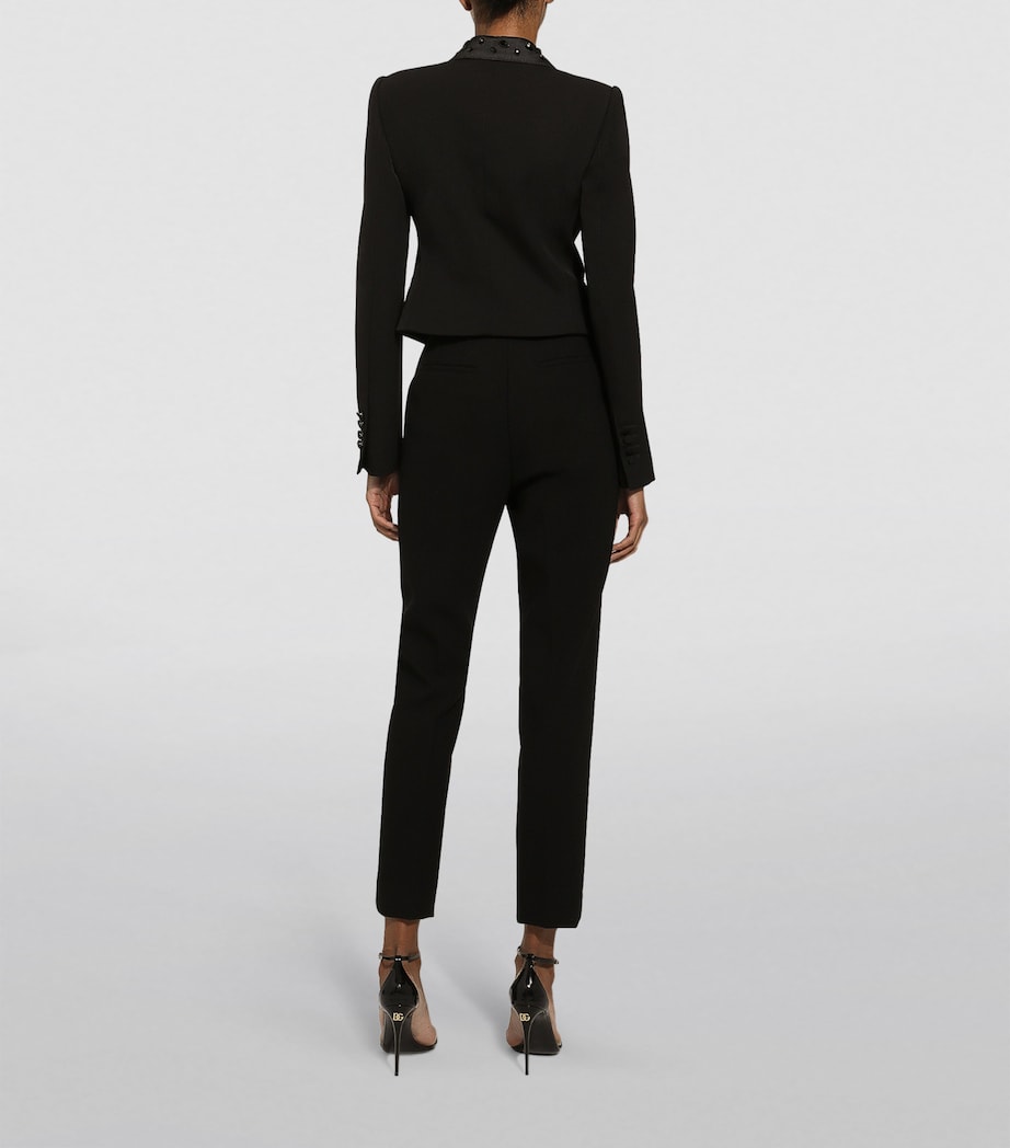 Virgin Wool-Blend Embellished Cropped Blazer S8400-EMBROIDERED Image 5