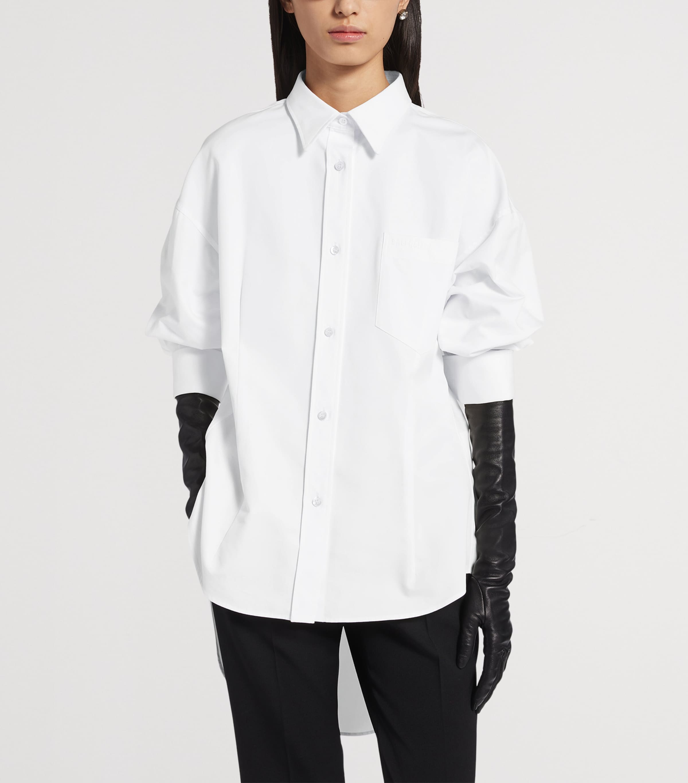 Balenciaga Womens Cotton-Silk Oversized Shirt Image 5