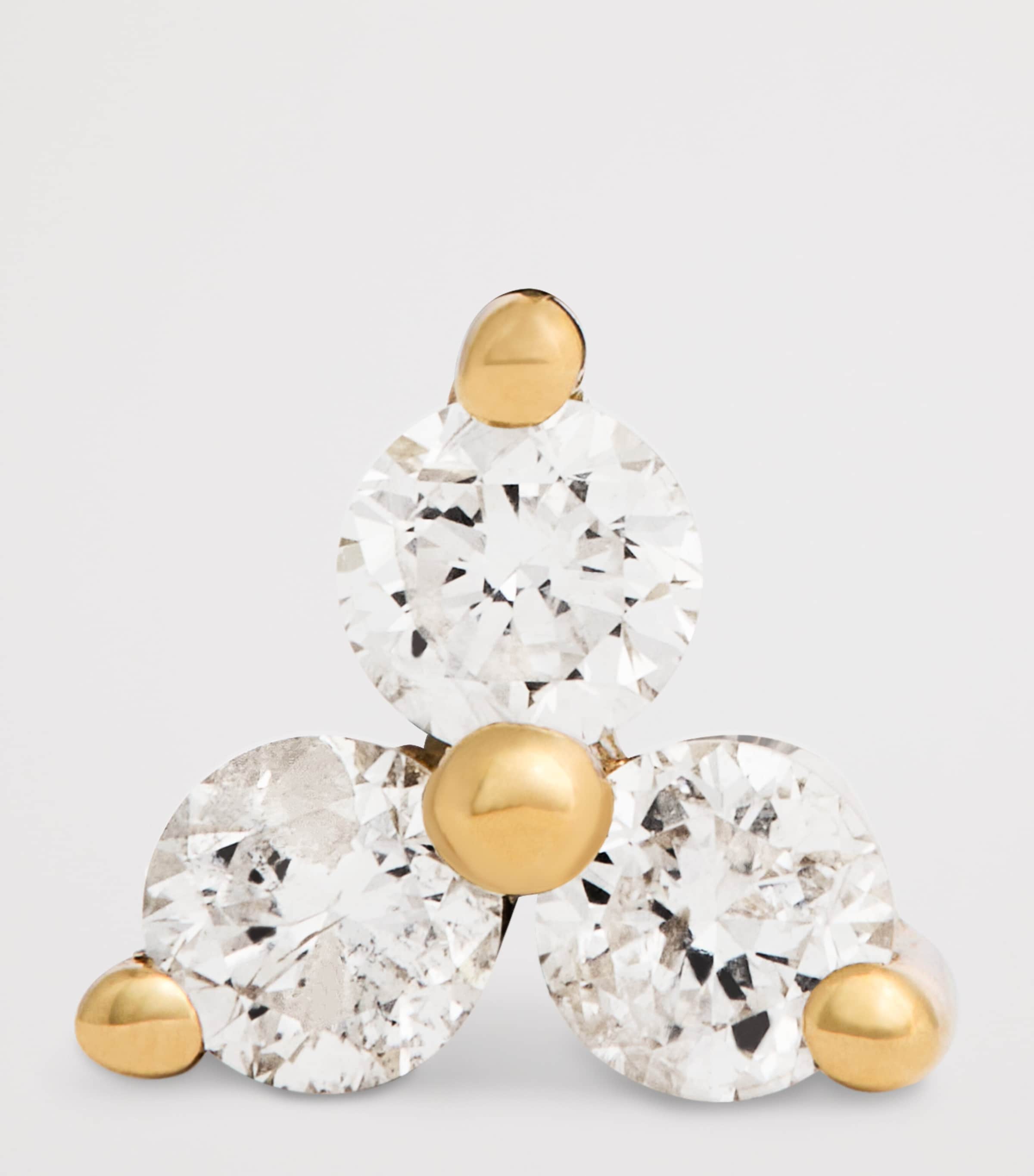 Persée Yellow Gold and Diamond Triangle Single Earring Yellow Gold Image 3