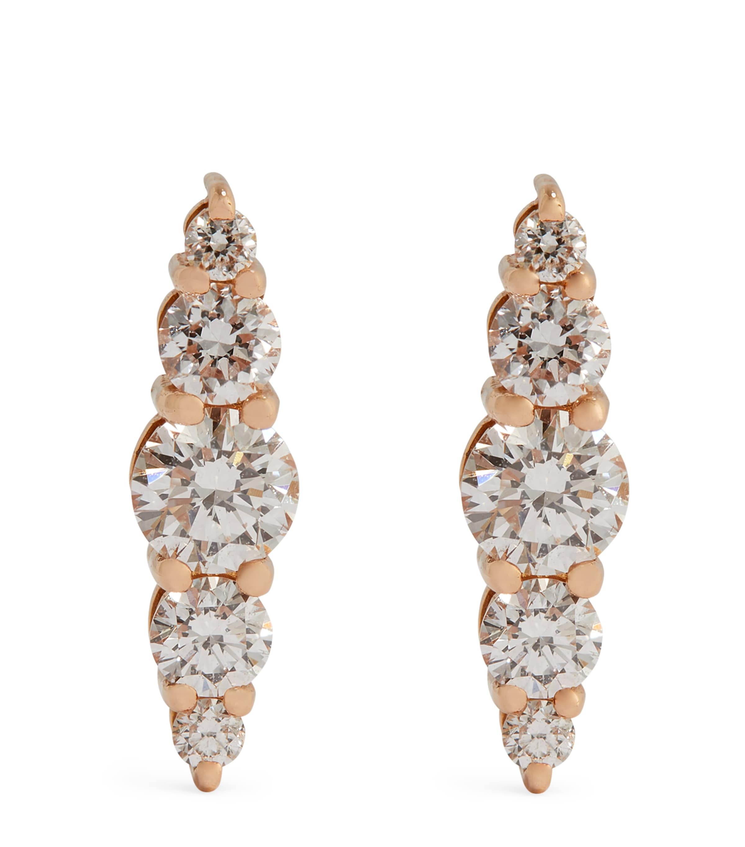 Melissa Kaye Rose Gold Aria Stud Earrings In Rose Gold