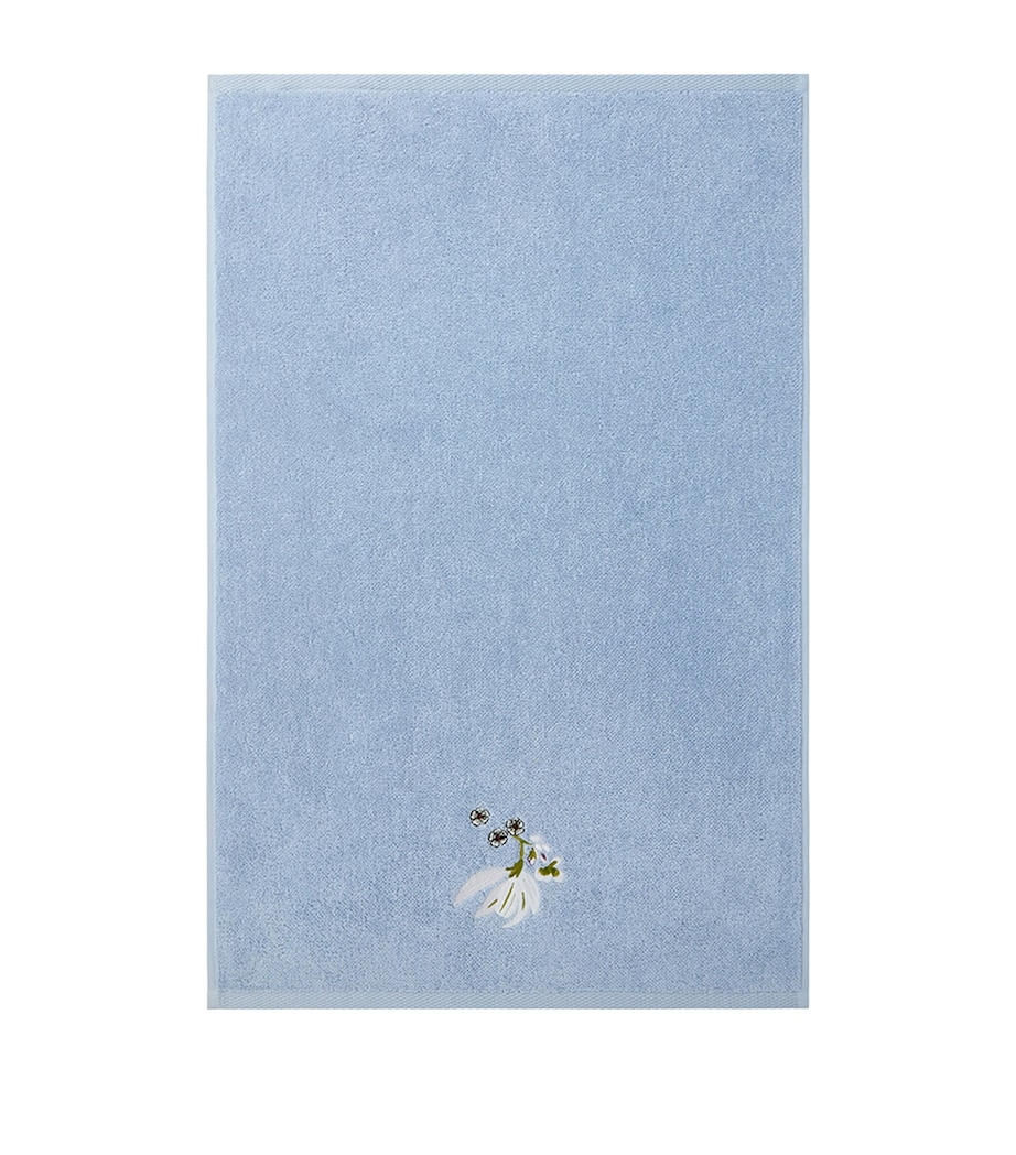 Yves Delorme Organic Cotton Rameau Guest Towel (45cm x 70cm) Blue Image 2