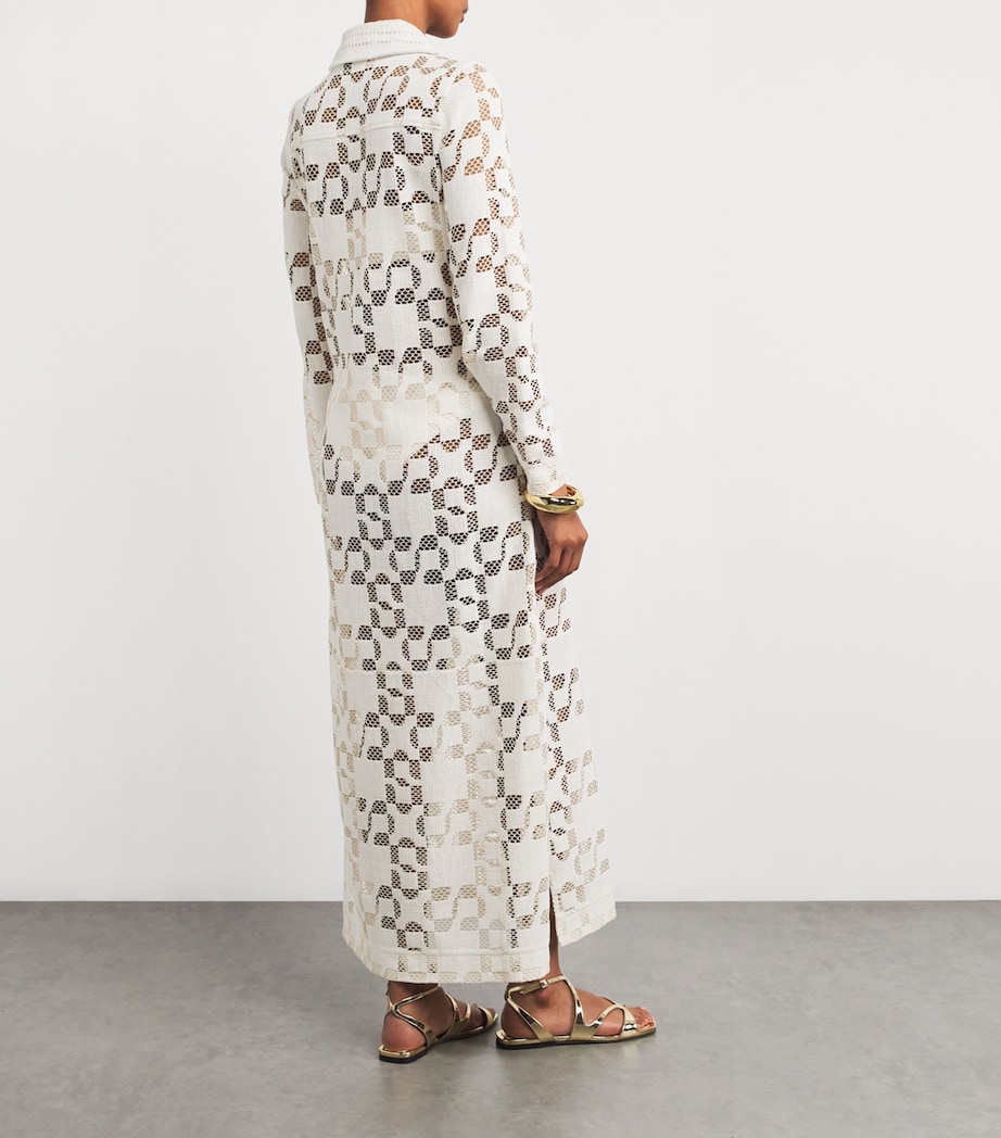 Lace-Up Wiliama Maxi Dress WHITE MULTI Image 3
