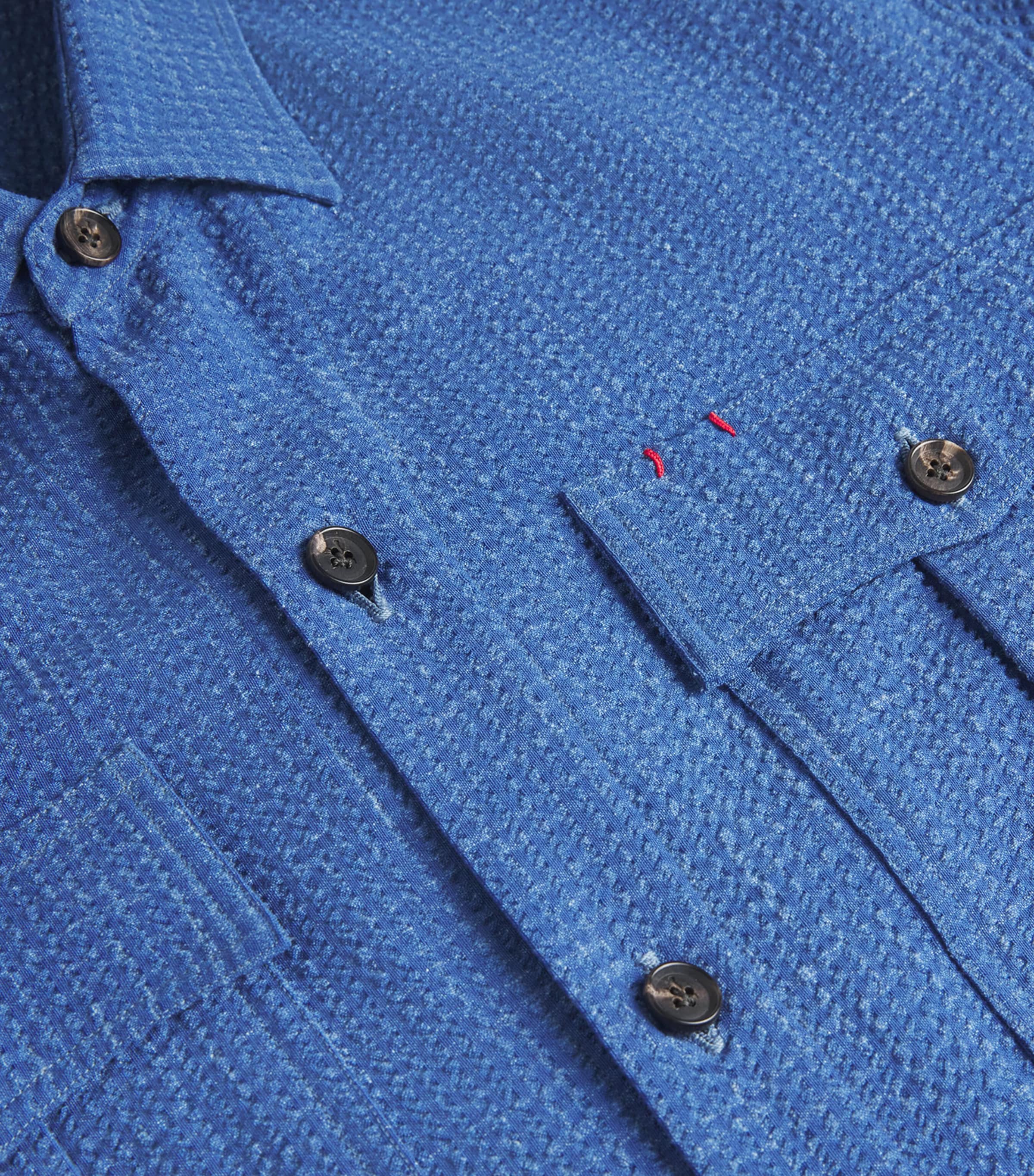 Wool-Silk-Linen Seersucker Overshirt 820 Image 5