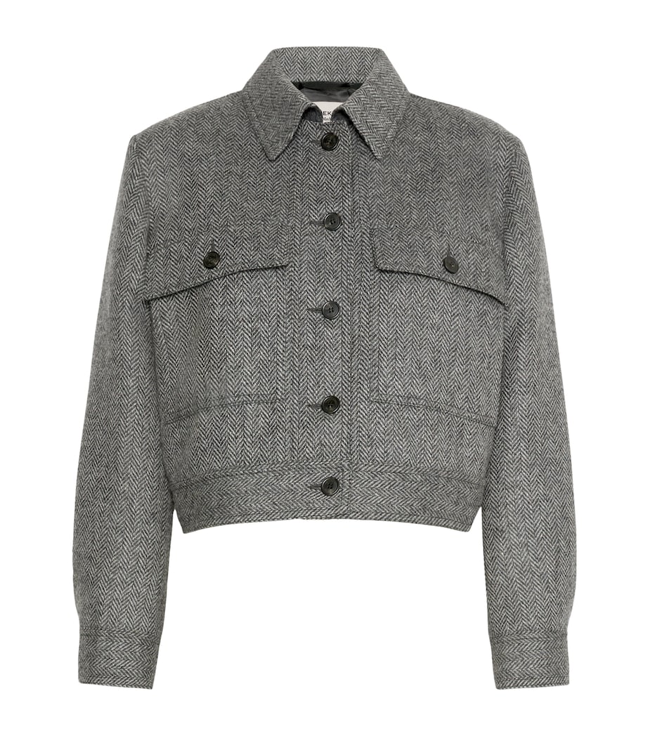 Weekend Max Mara Womens Chevron Collared Jacket Dark Grey Image 1