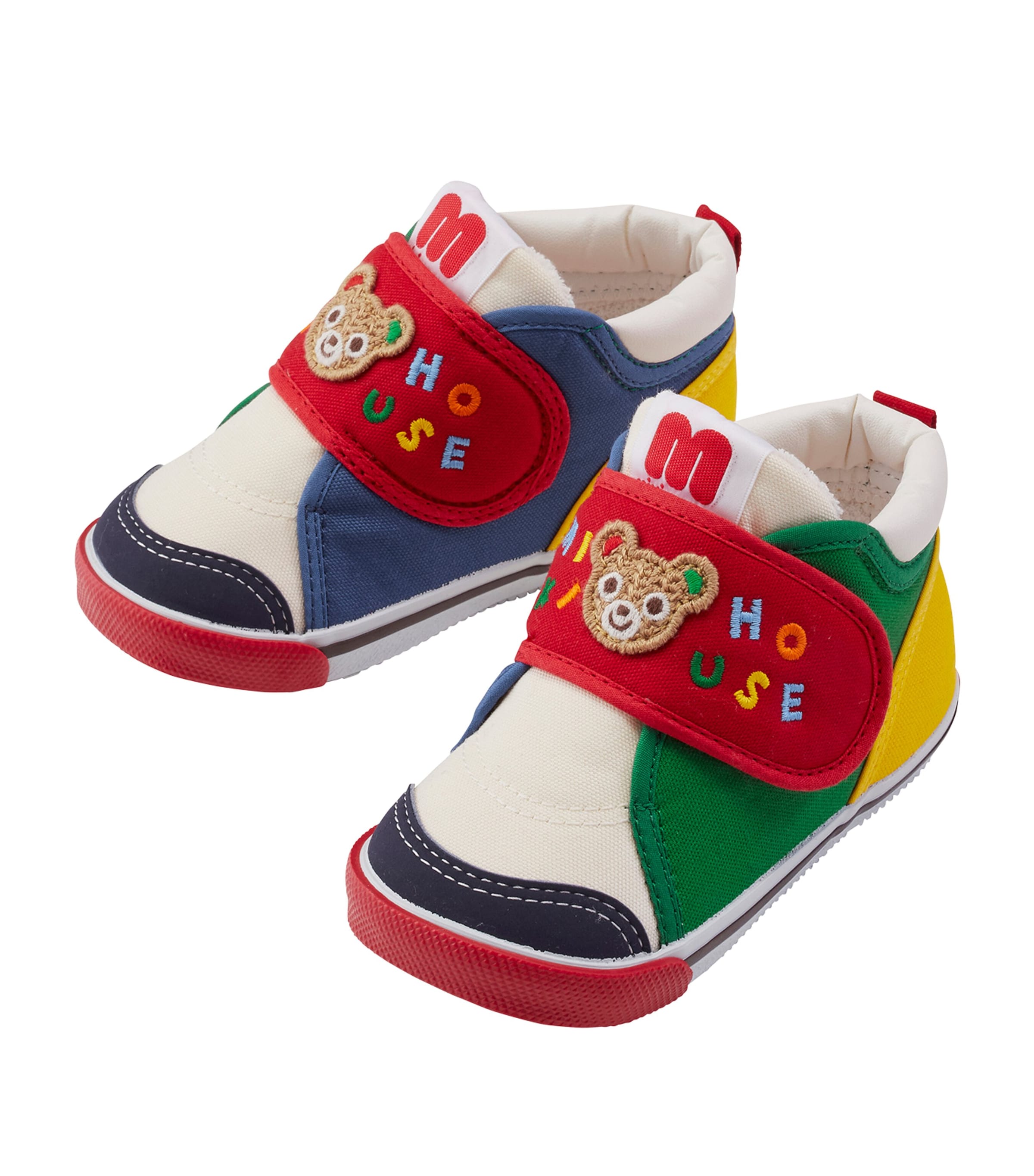 Miki House Kids' Embroiderd-logo Touch-strap Sneakers In Blue