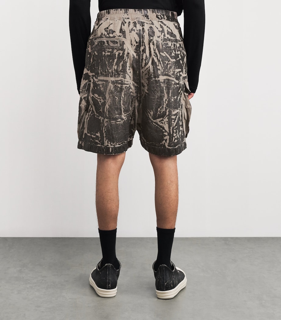 Cotton Rubberised Cargobela Shorts BLACK WASHED FOIL/59 Image 4