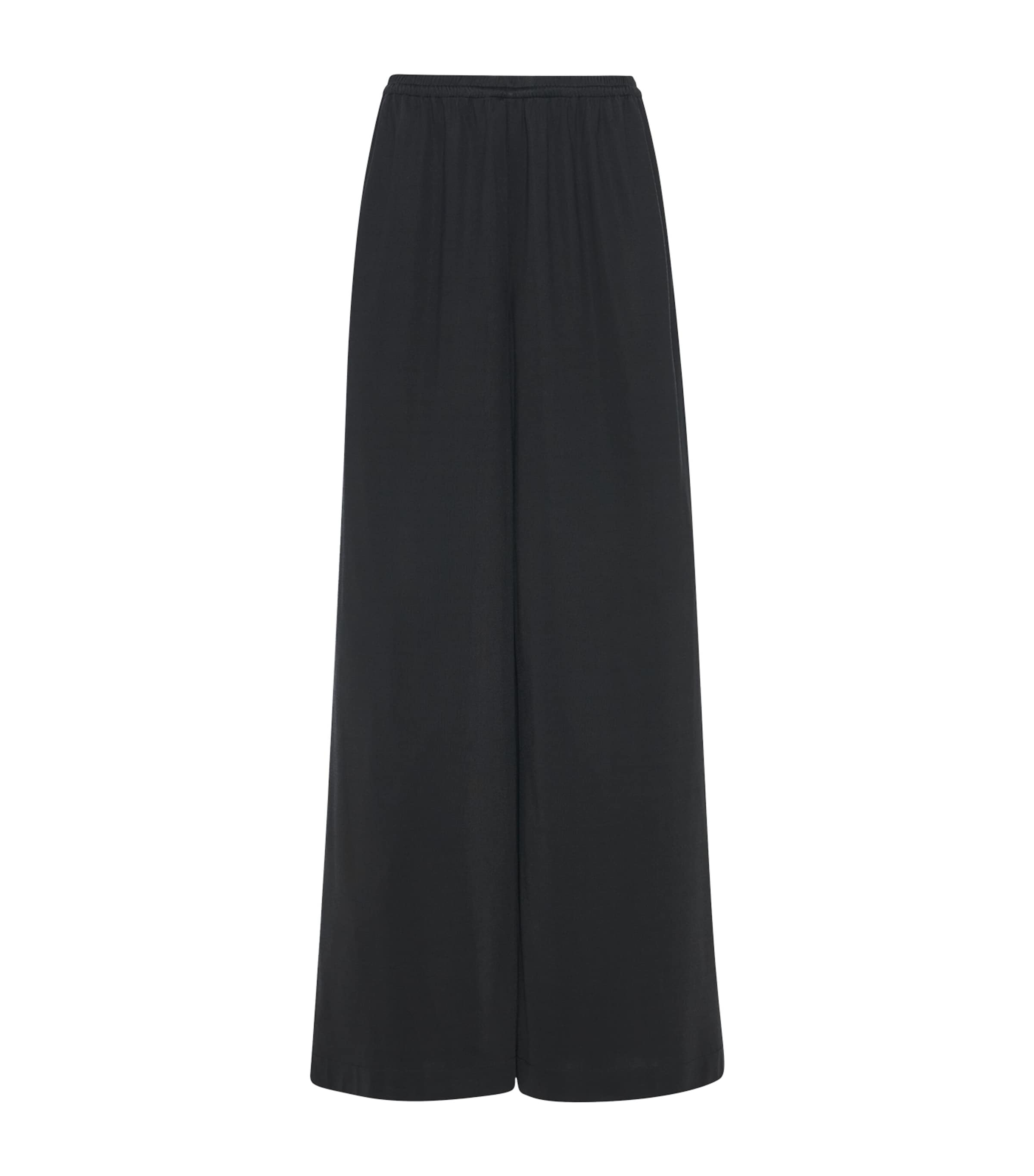The Row Bellana Silk Wide-leg Trousers In Black