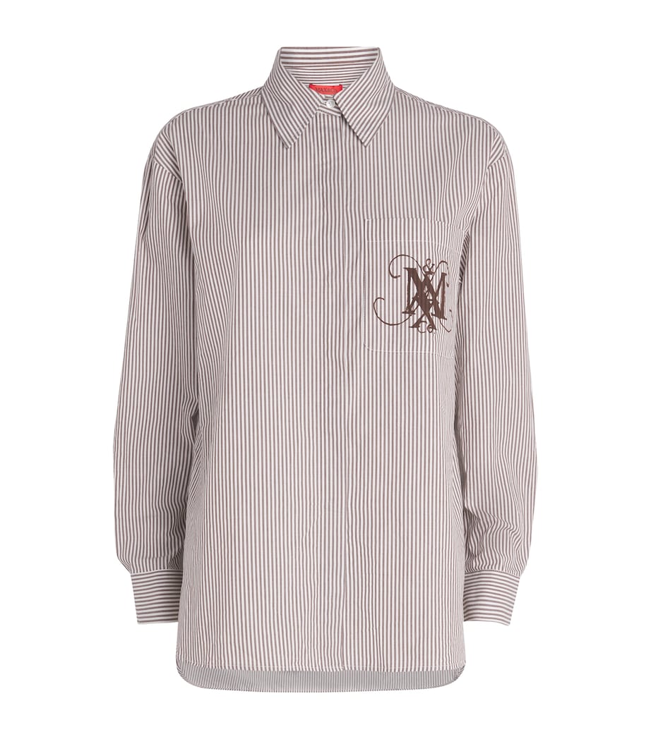 Cotton Stripe Monogram Shirt OPTICAL WHITE Image 1