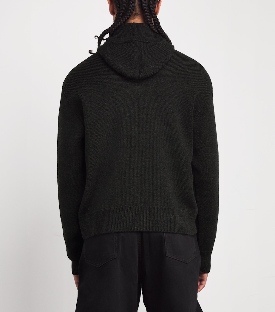 Wool-Blend Button-Hood Sweater DARK ESPRESSO BR507 Image 4