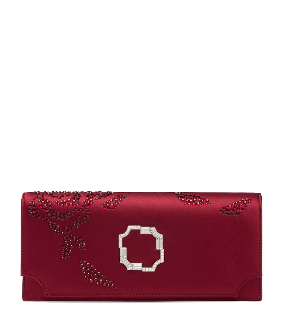 Satin Embellished Vivien Clutch Bag WINE Image 1