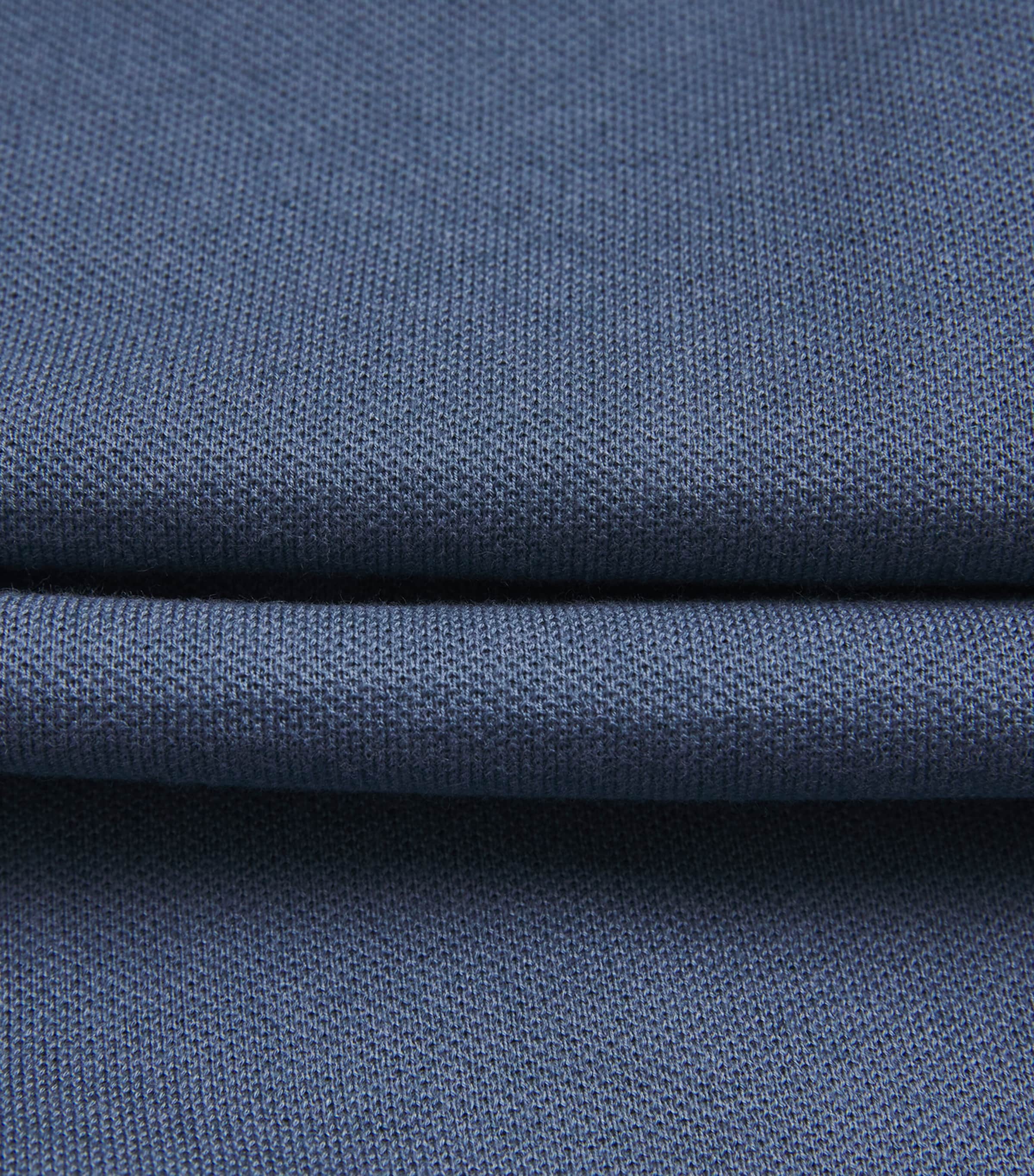Cotton-Cashmere Long-Sleeve Polo Shirt BLUE Image 5