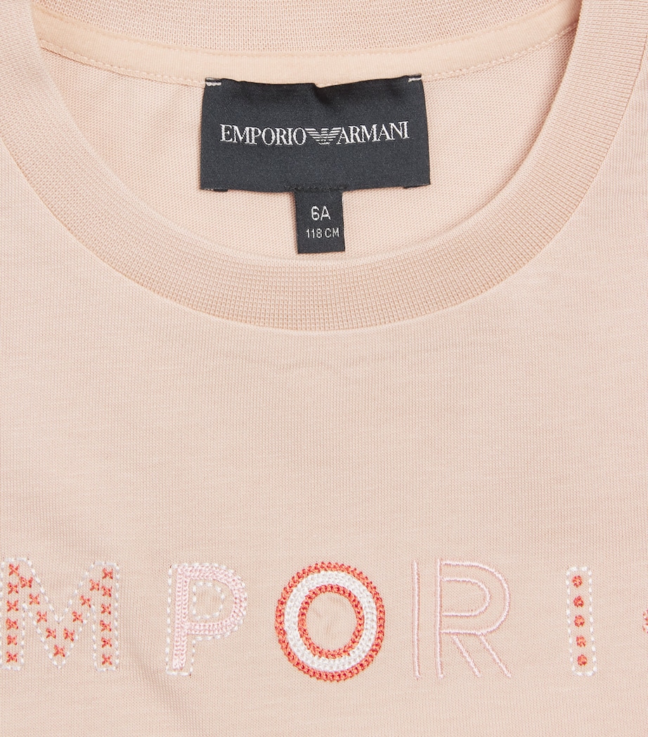 Cotton Embroidered Logo T-Shirt (4-14 Years) ROSE DUST Image 3
