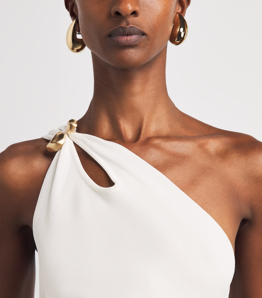 Cult Gaia Womens Knitted One-Shoulder Anouk Top Off White Image 3