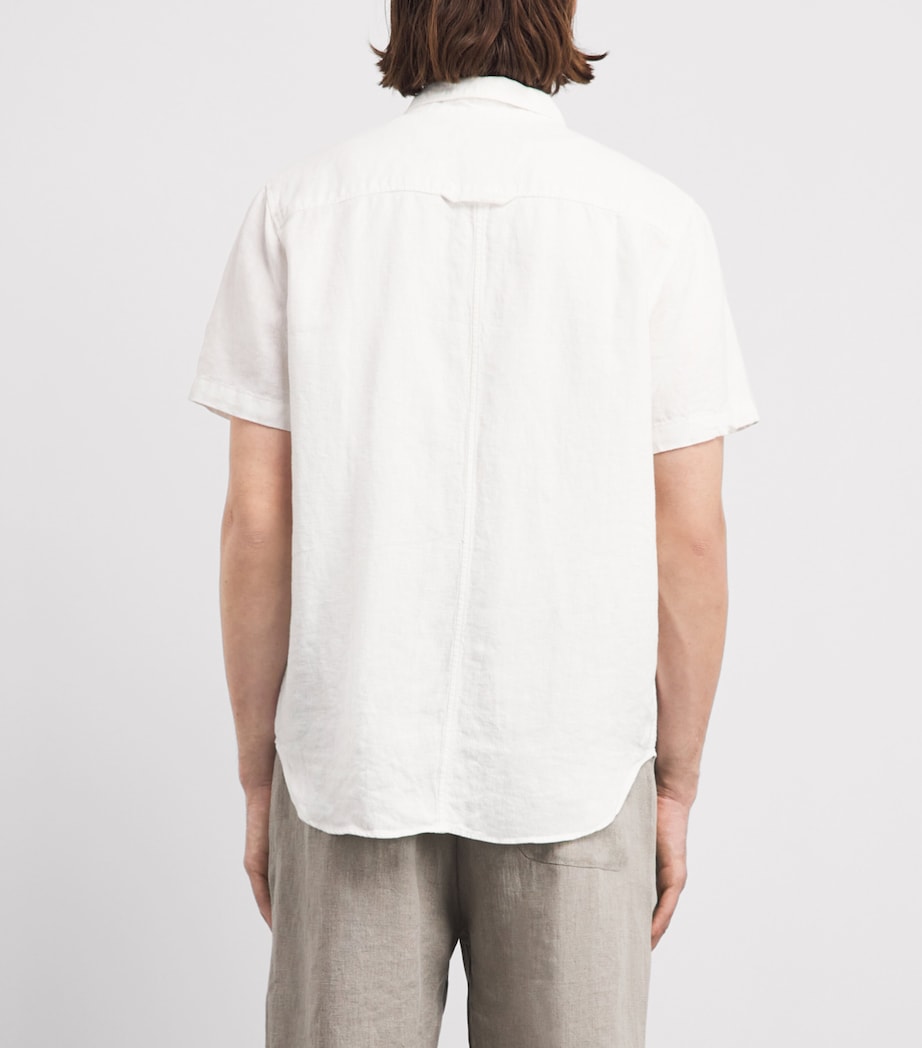 Citizens of Humanity Mens Linen Short-Sleeve Cairo Shirt White Image 5