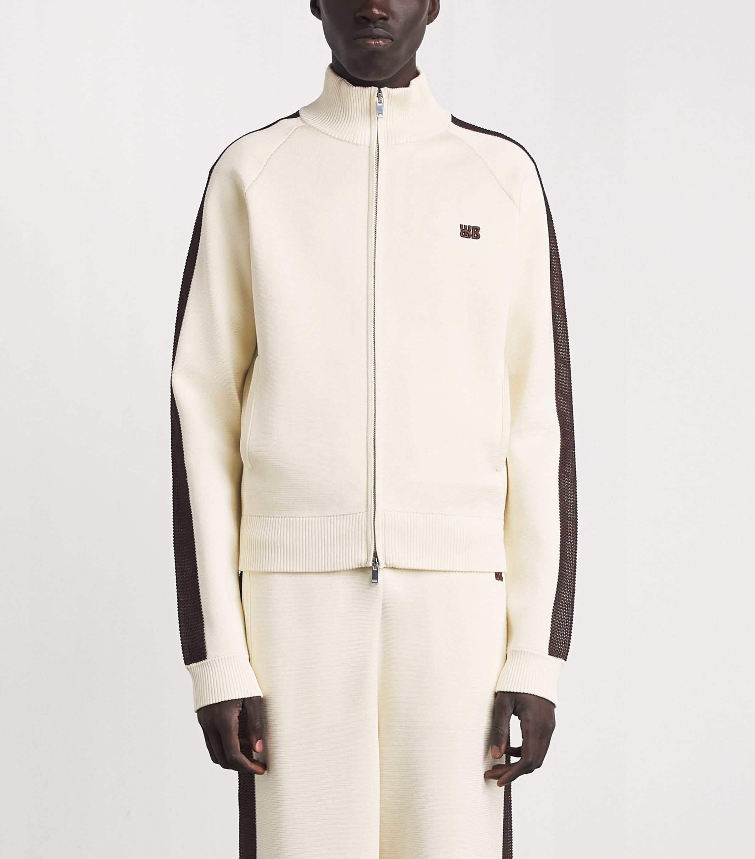 Wales Bonner Mens Knitted Tide Track Jacket Ivory Image 4