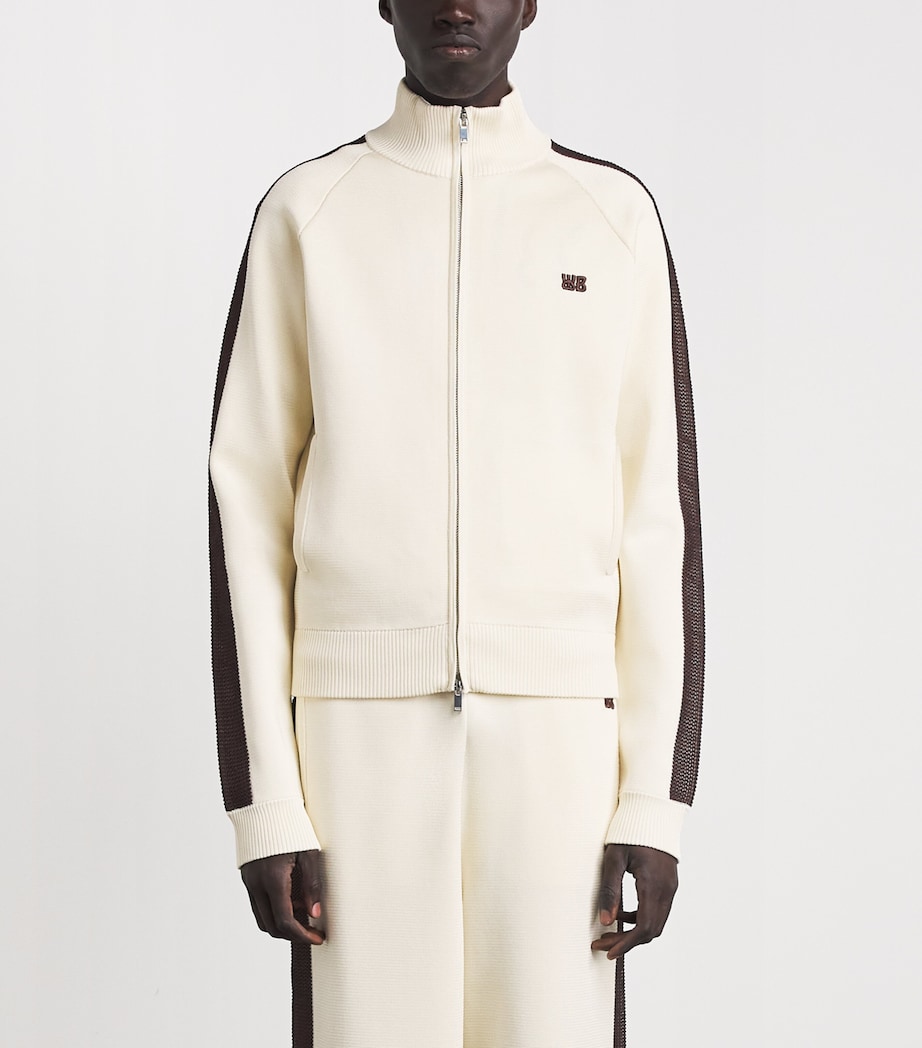 Wales Bonner Mens Knitted Tide Track Jacket Ivory Image 4
