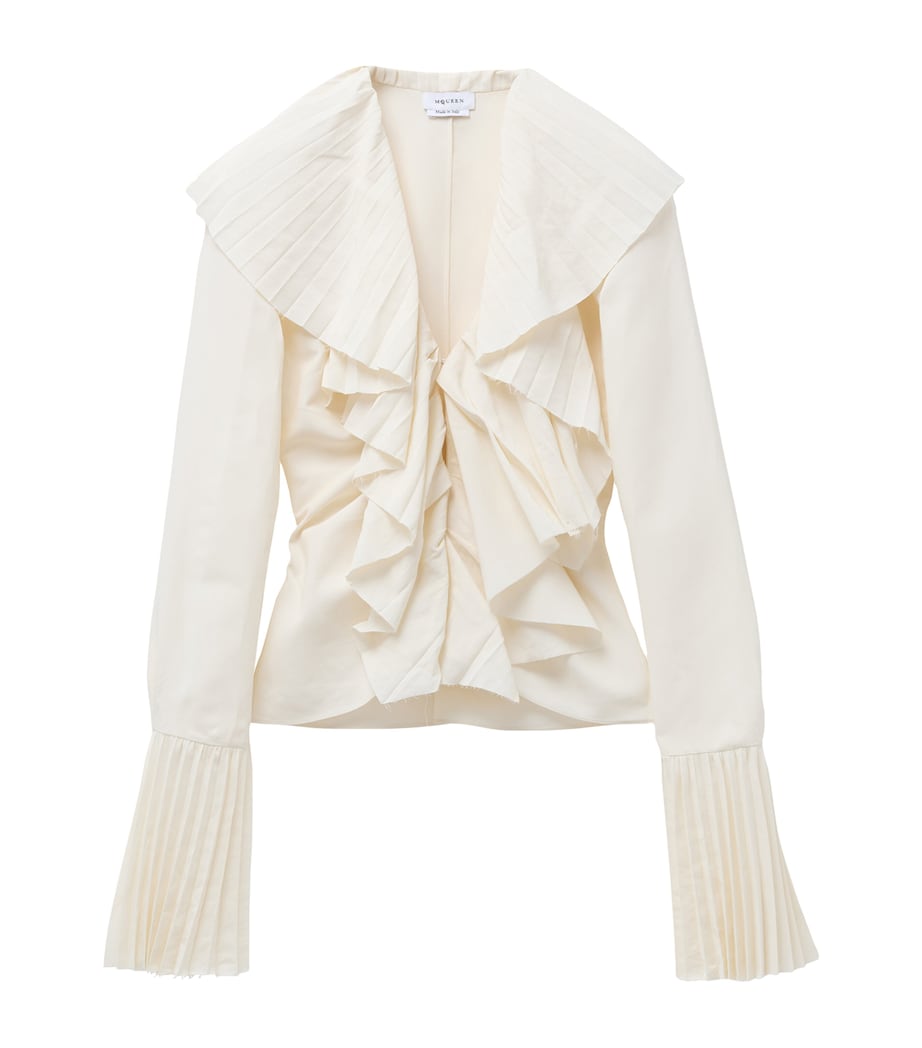 Plissé Ruffle-Neck Blouse 9015 Image 1